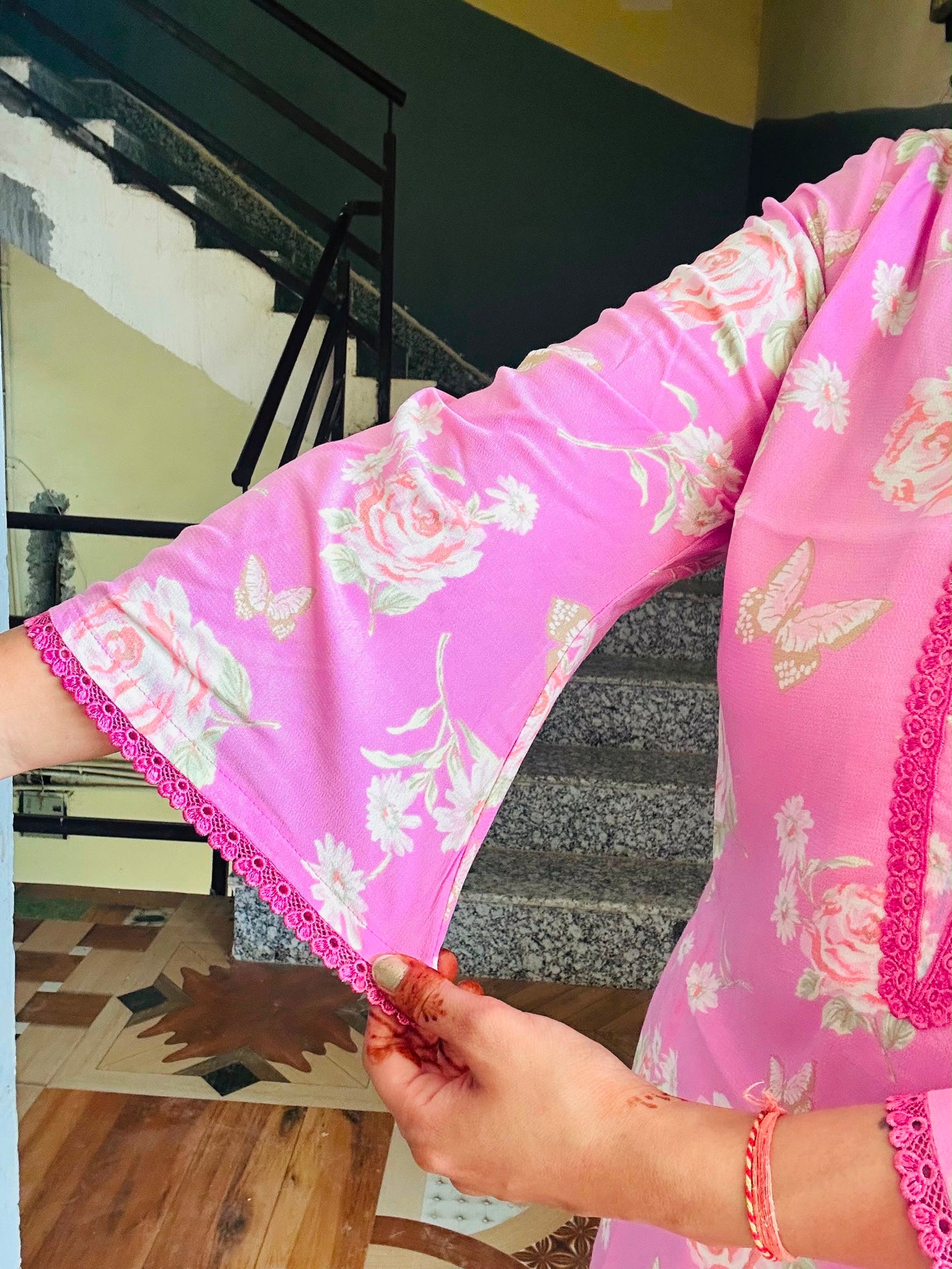 #MBA2152 Pink malai cotton Kurta