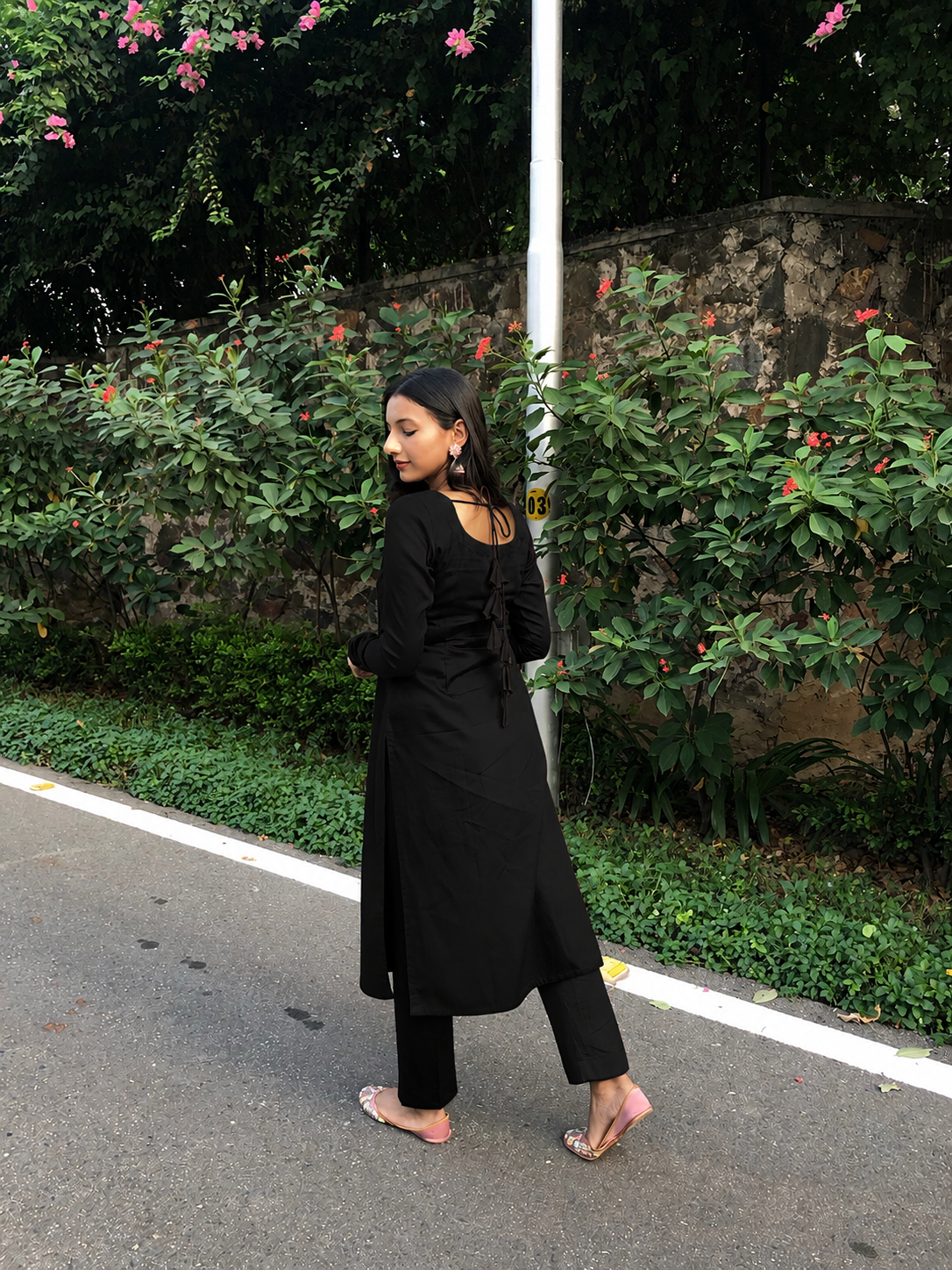 #MBA2121 Basic black kurta pant set