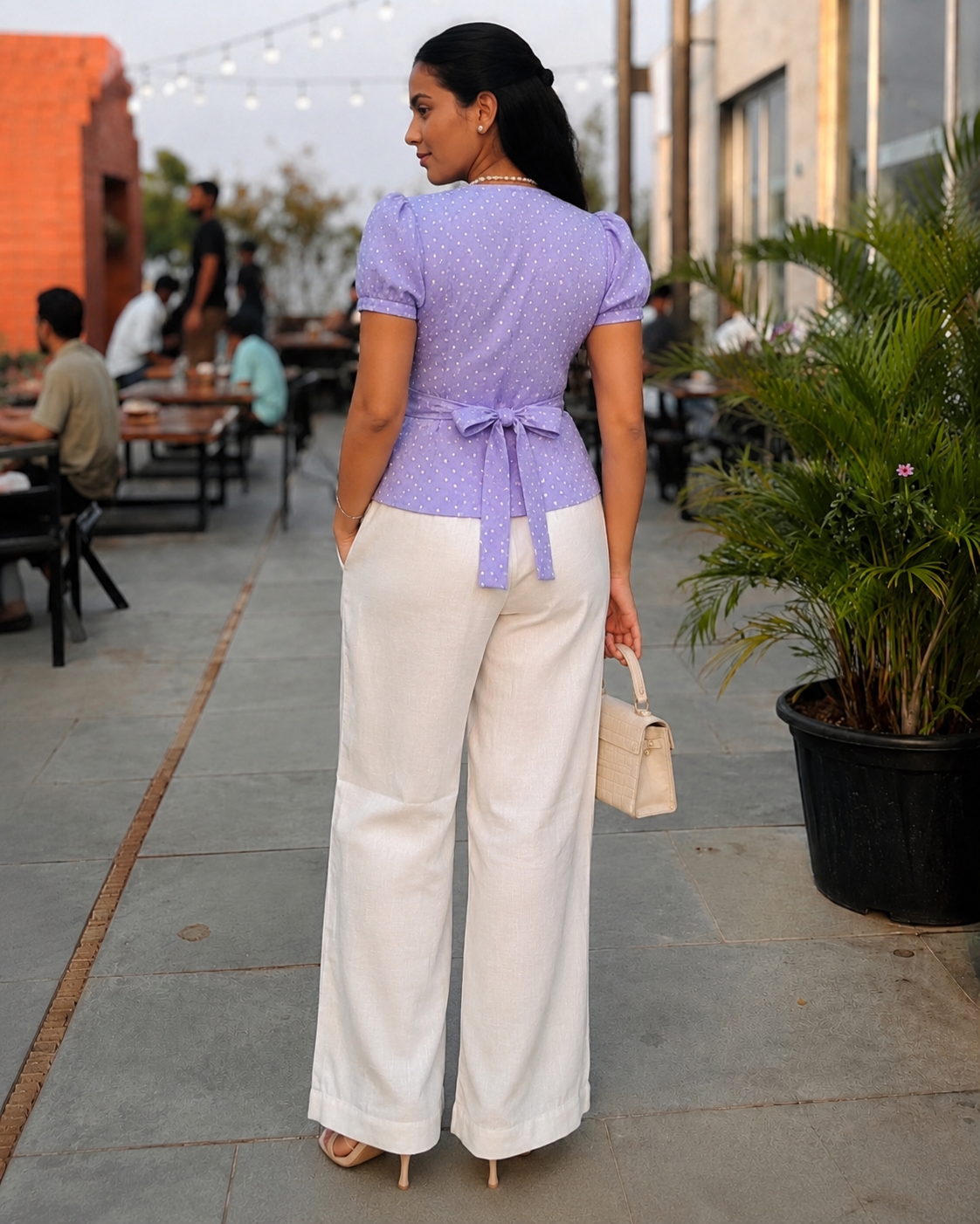 #MBA2125 Polka waist coat- Lavender