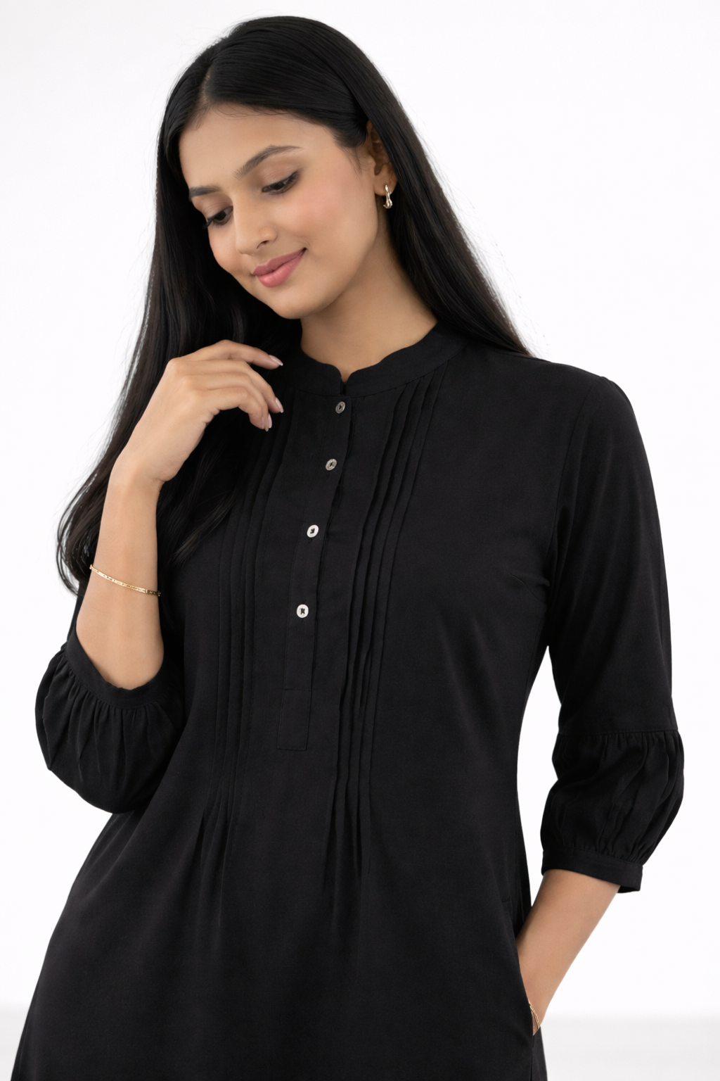 #MBA2100 Pintuck coord set- Black