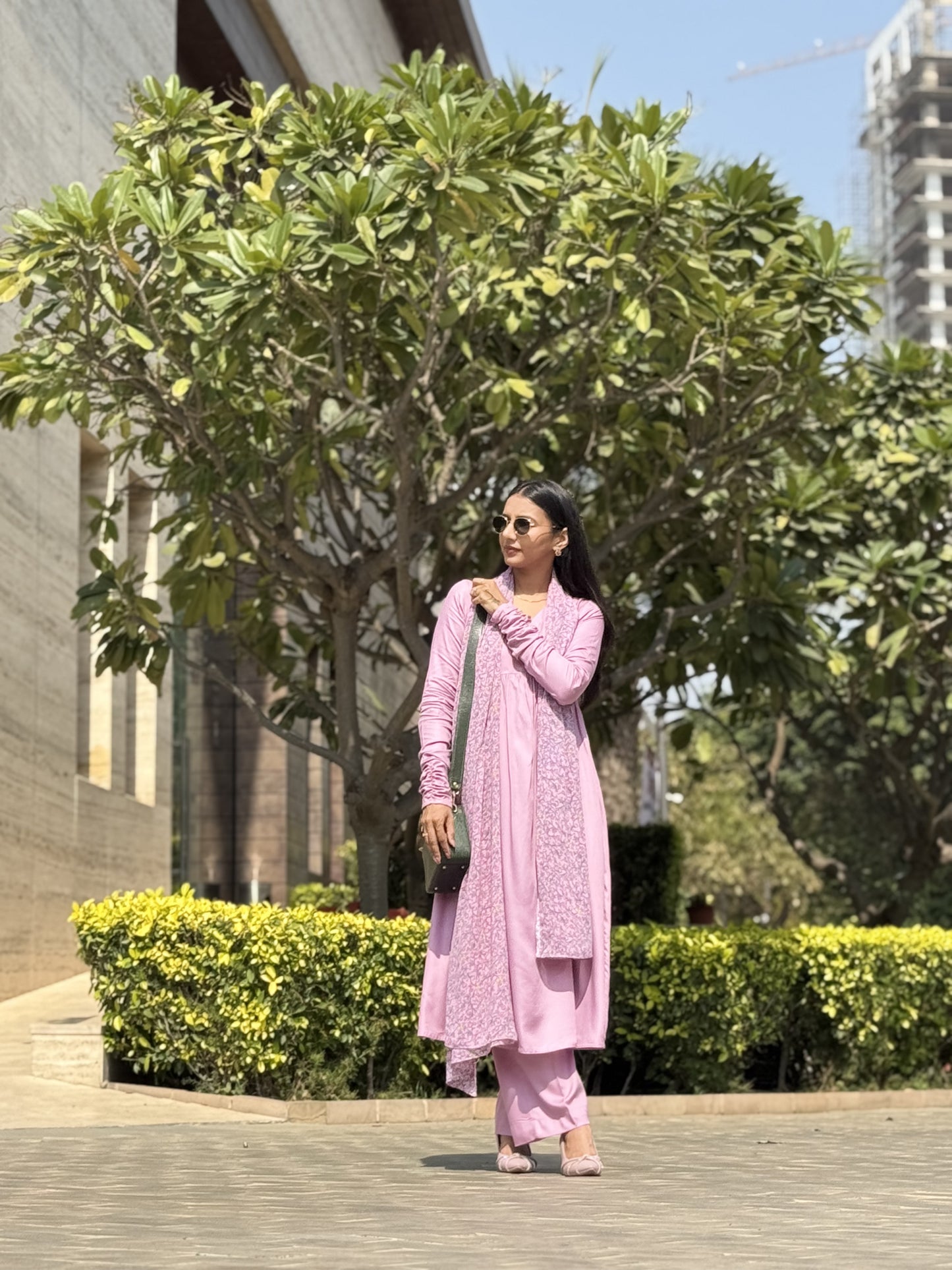#MBA1854 Ruhaniyat kurta pant with dupatta-Mauve