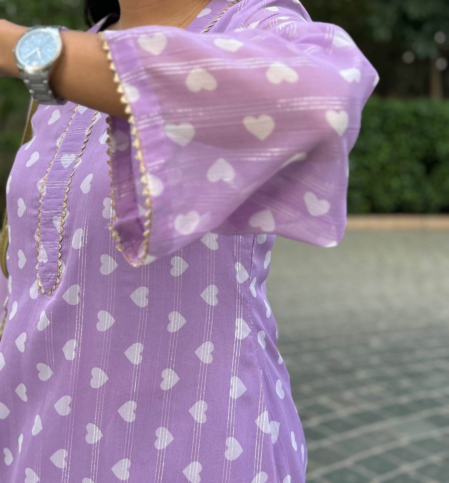 #MBA1704 Floral everyday co-ord set-Lavender heart