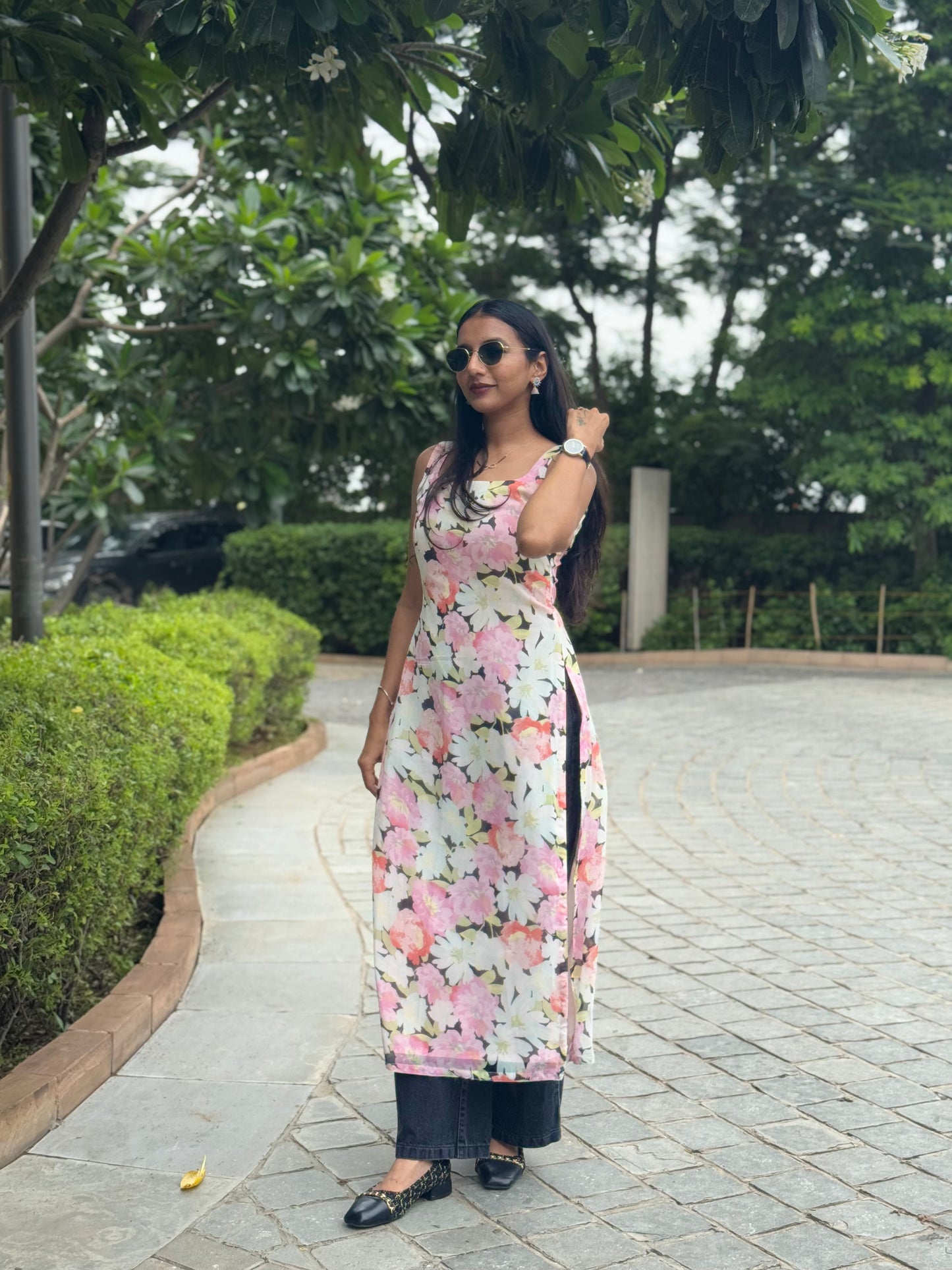 #MBA1992 Floral straight kurta- Rubaani