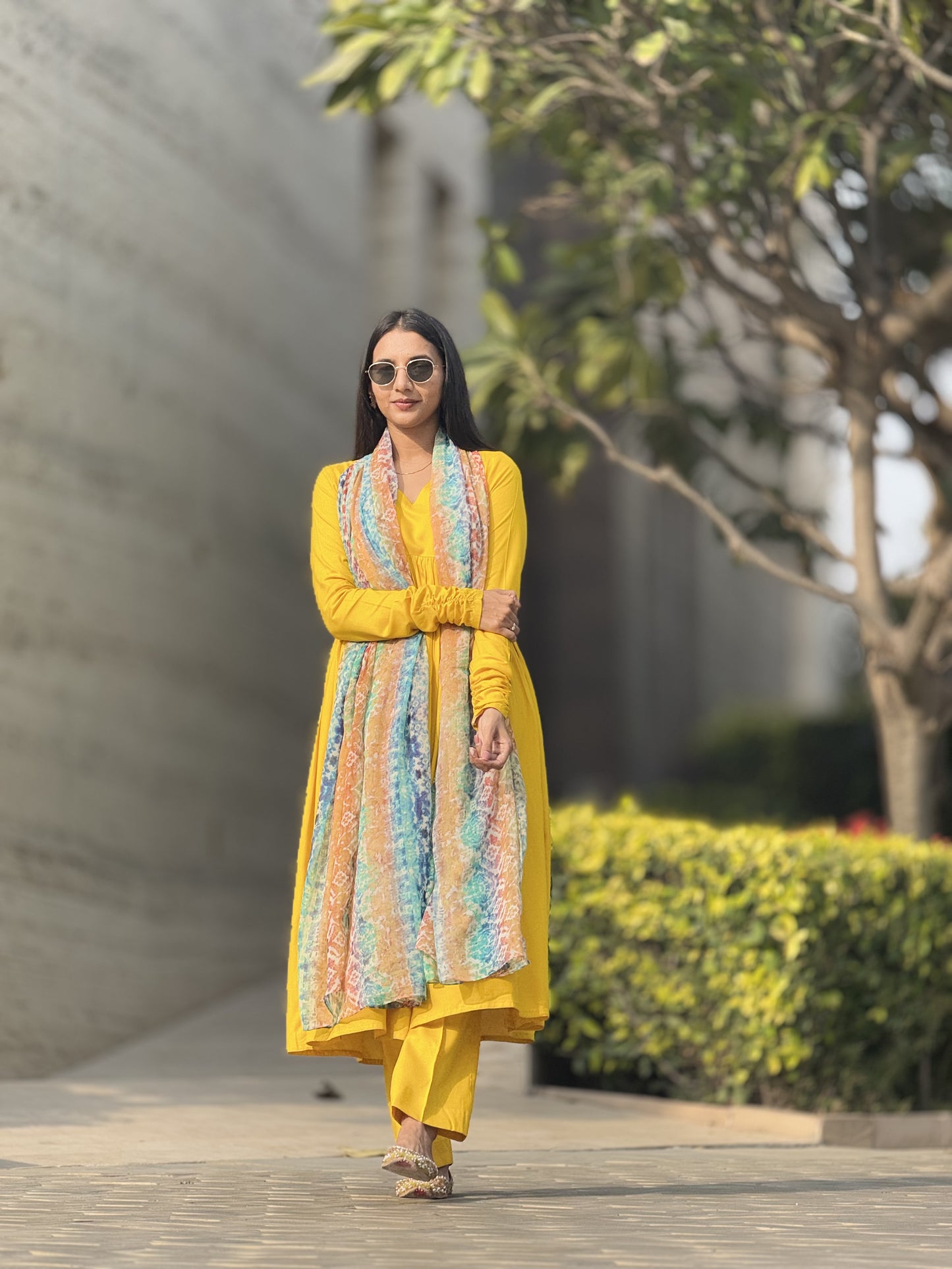 #MBA1850 Ruhaniyat kurta pant with dupatta- yellow