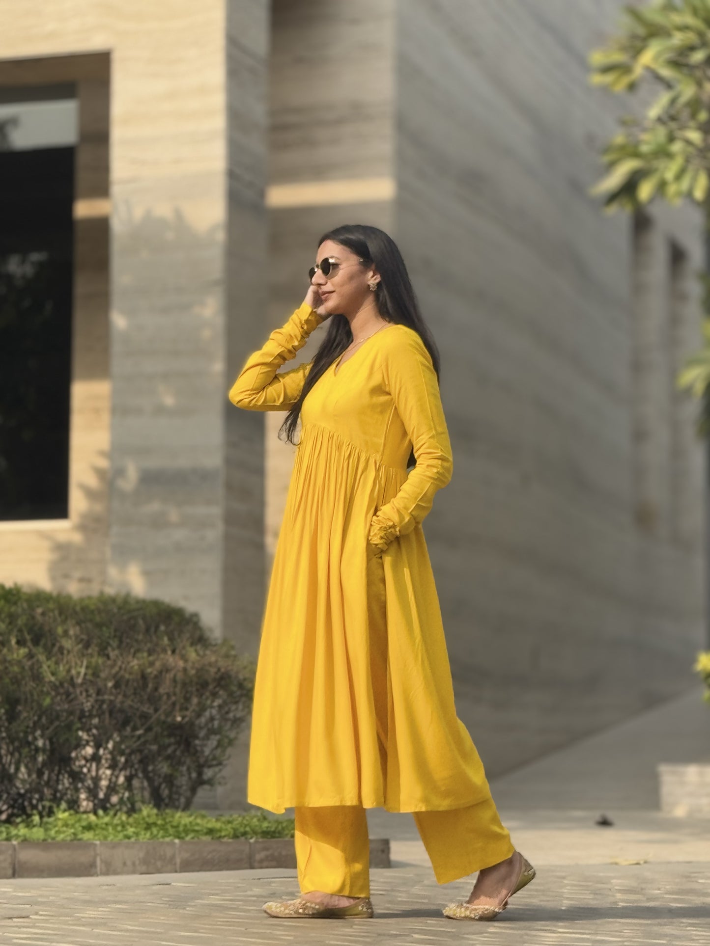 #MBA1850 Ruhaniyat kurta pant with dupatta- yellow