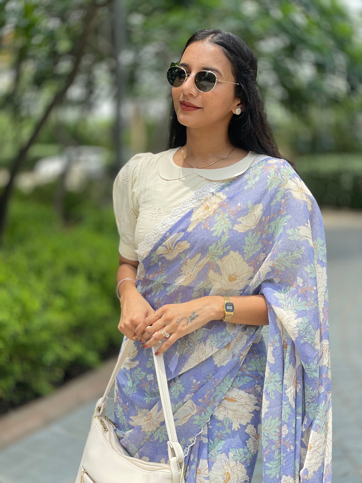 #MBA1967 Sitaraman floral 1 min saree and blouse