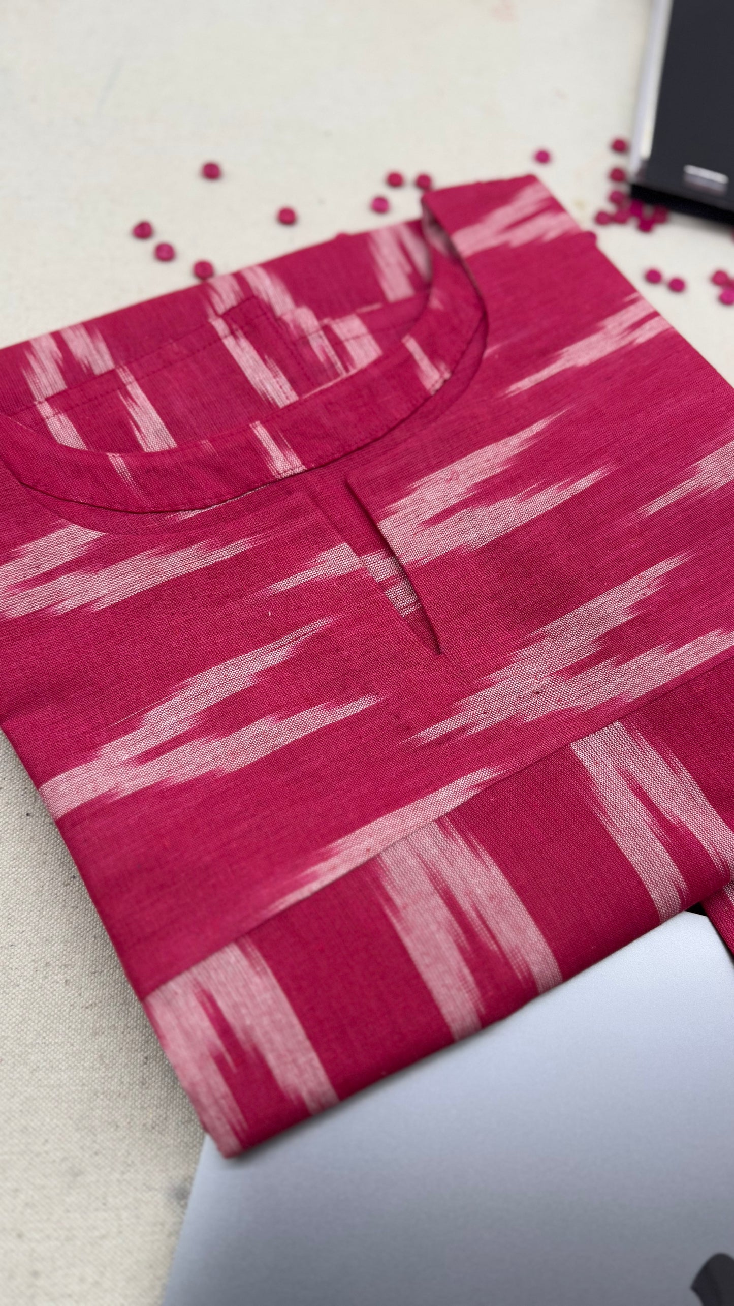 #MBA1863 Ikkat 2.0- pink kurta and pant