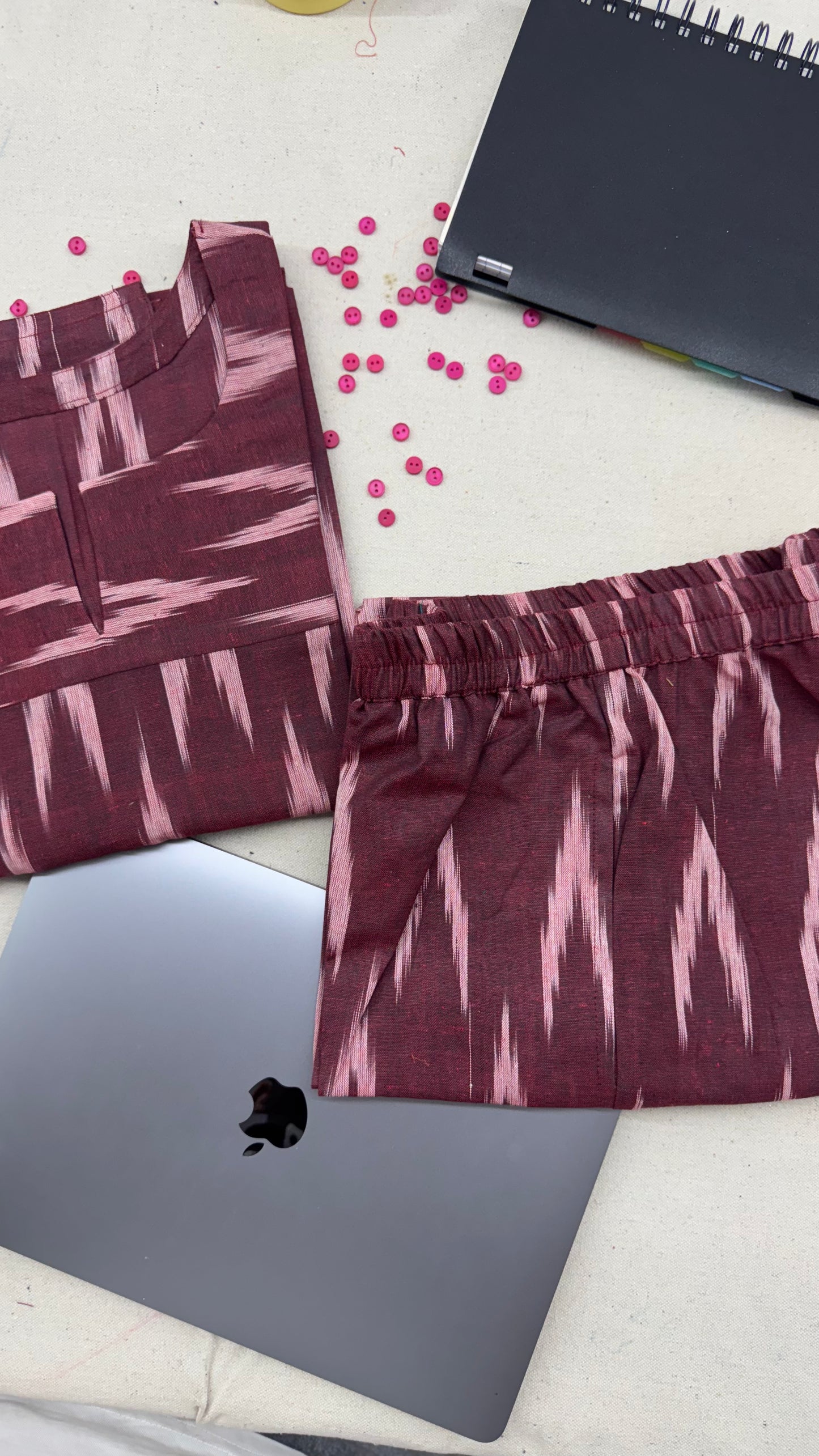 #MBA1866 Ikkat 2.0- chocolate kurta and pant