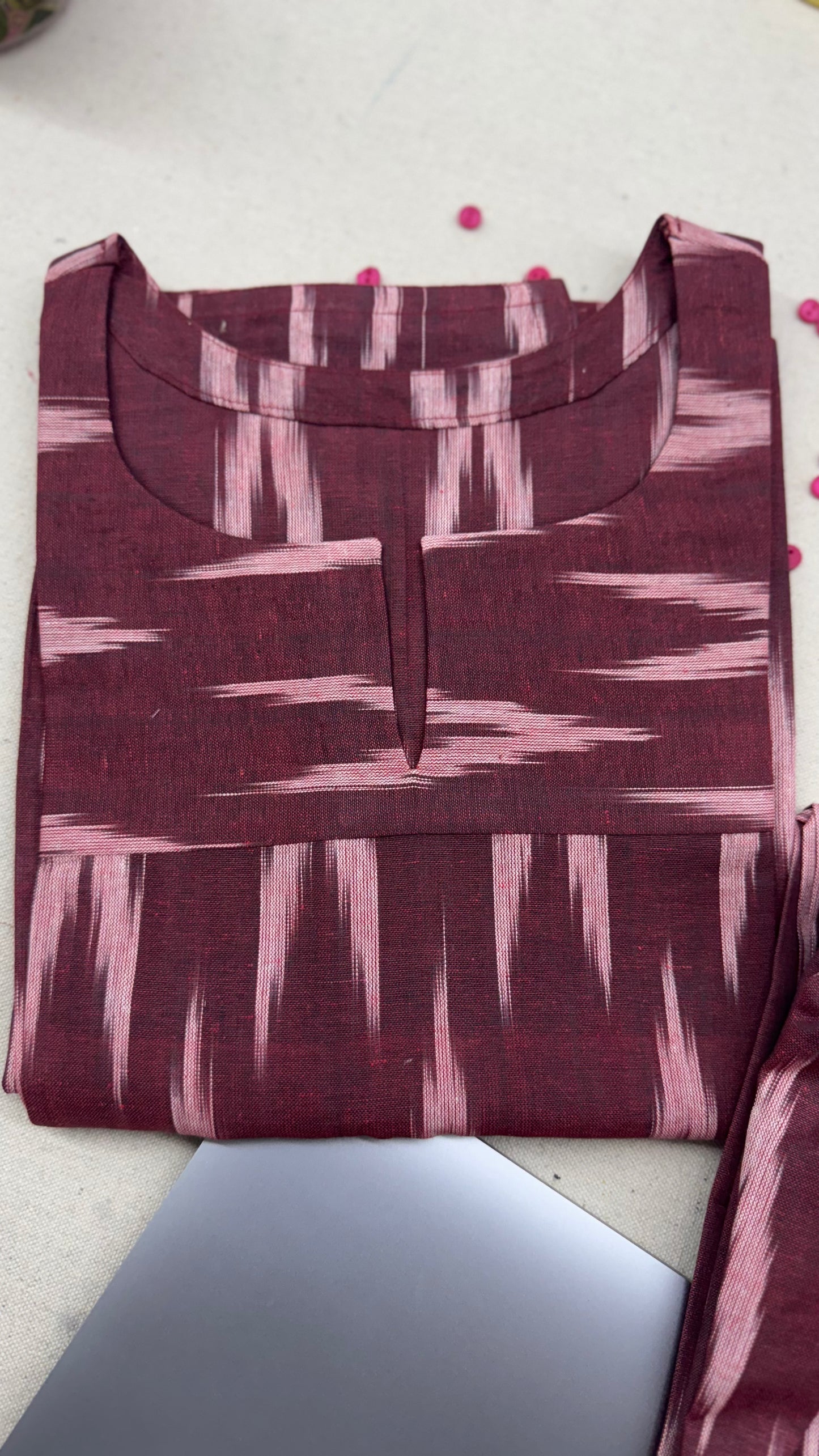 #MBA1866 Ikkat 2.0- chocolate kurta and pant