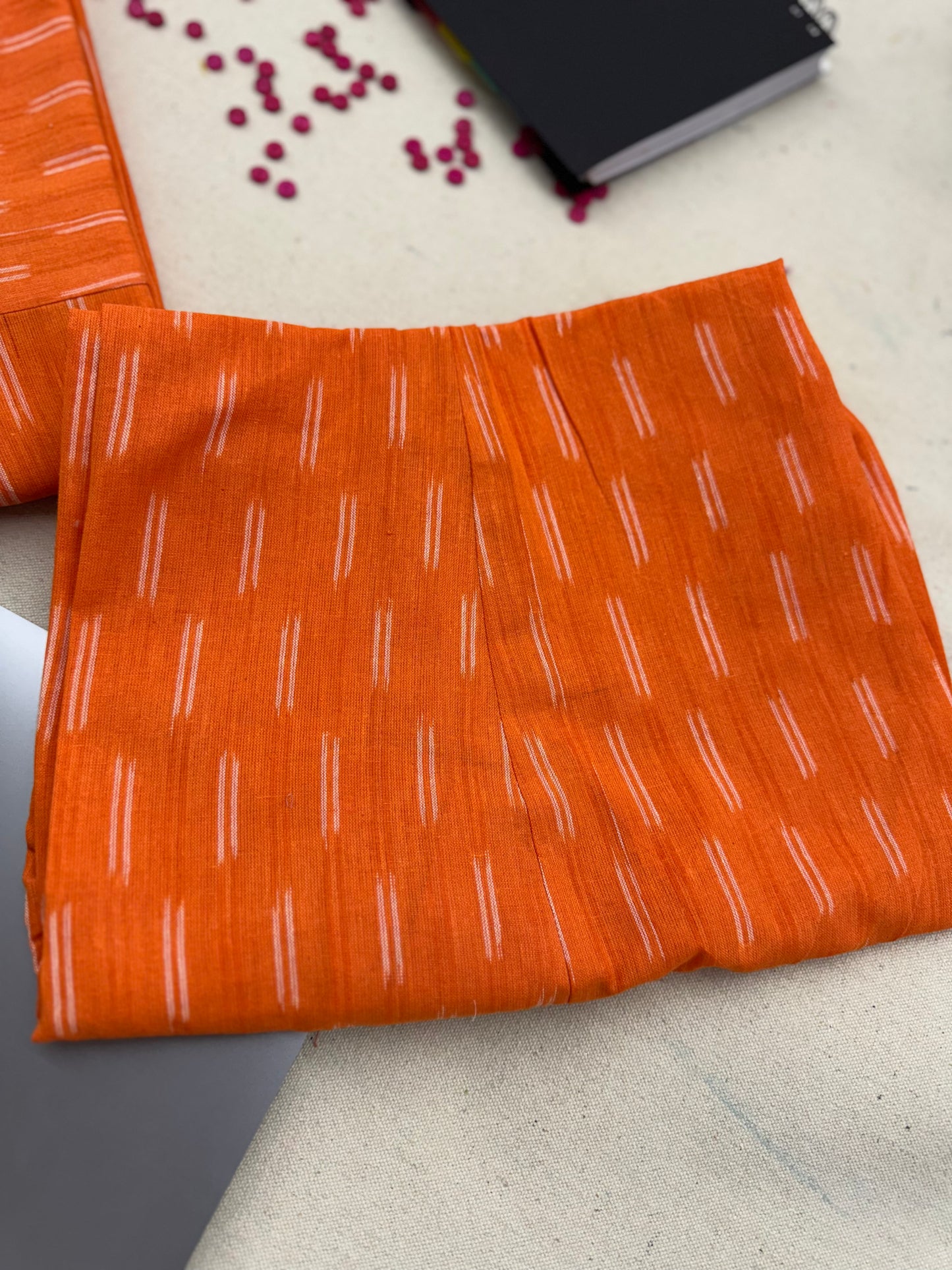 #MBA1860 Ikkat 2.0- orange kurta and pant