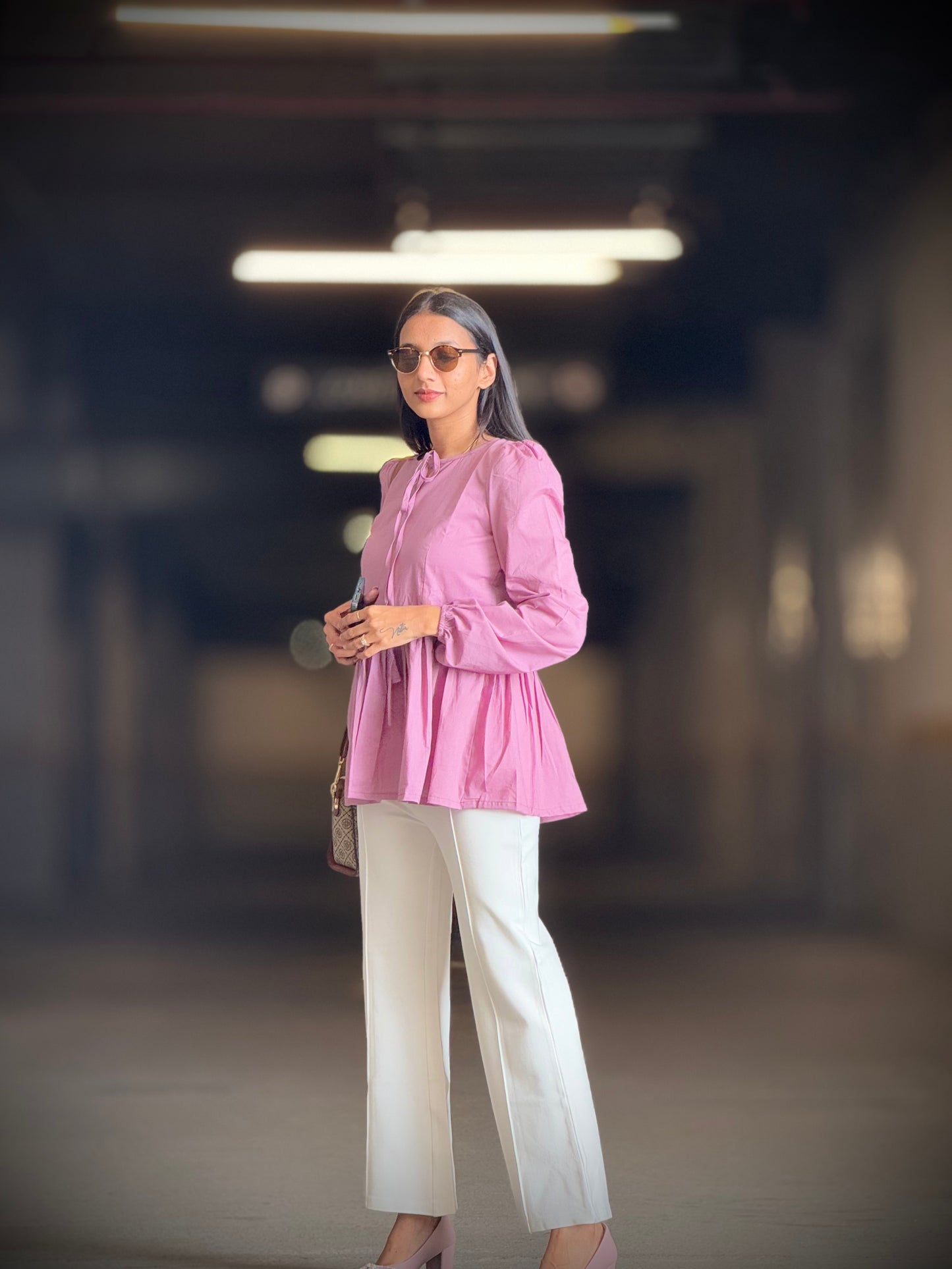 #MBA1877 Alizeh cotton top- Mauve