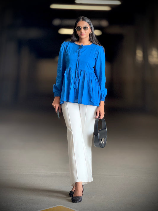 #MBA1876 Alizeh cotton top- Royal blue