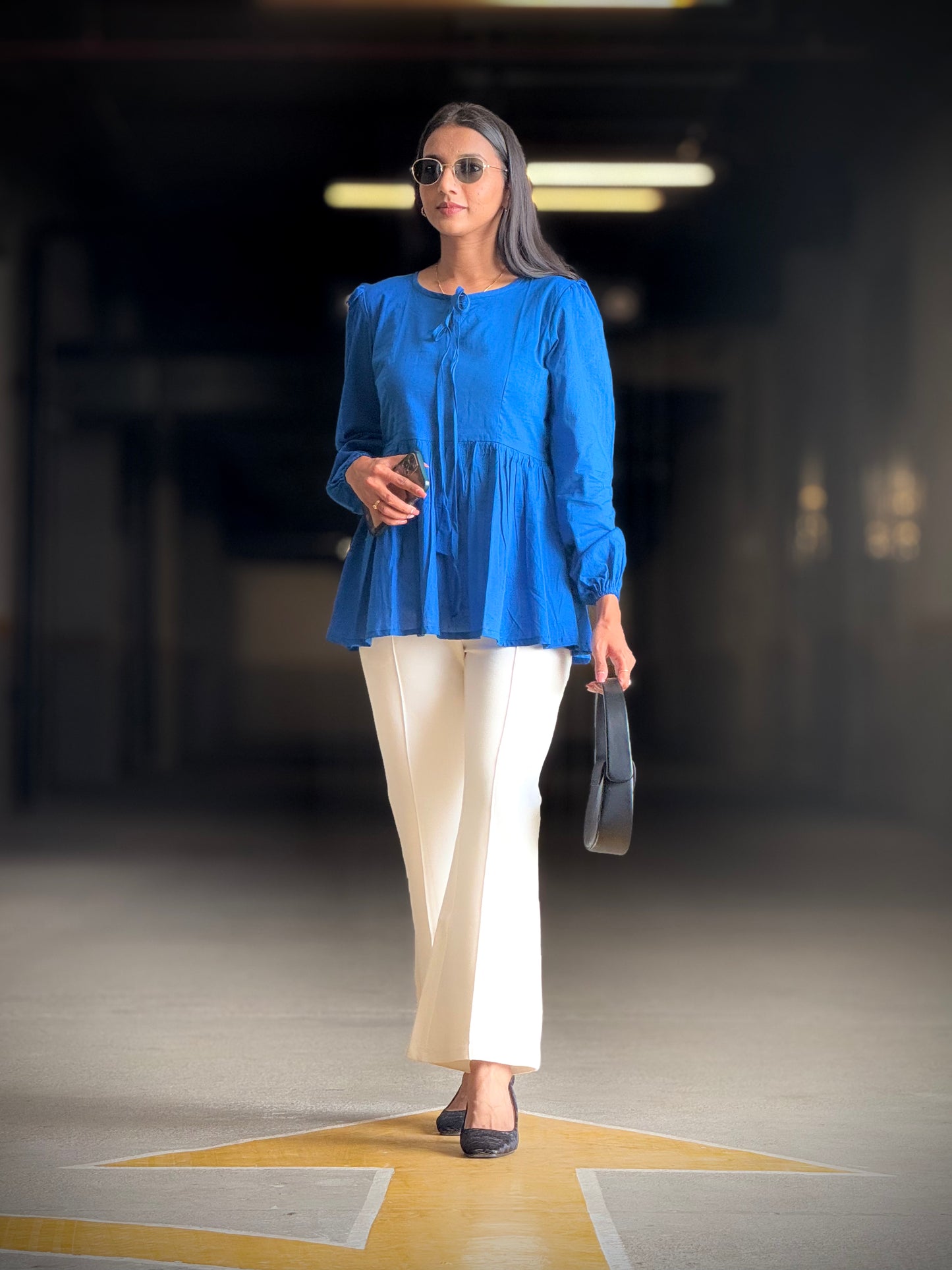 #MBA1876 Alizeh cotton top- Royal blue