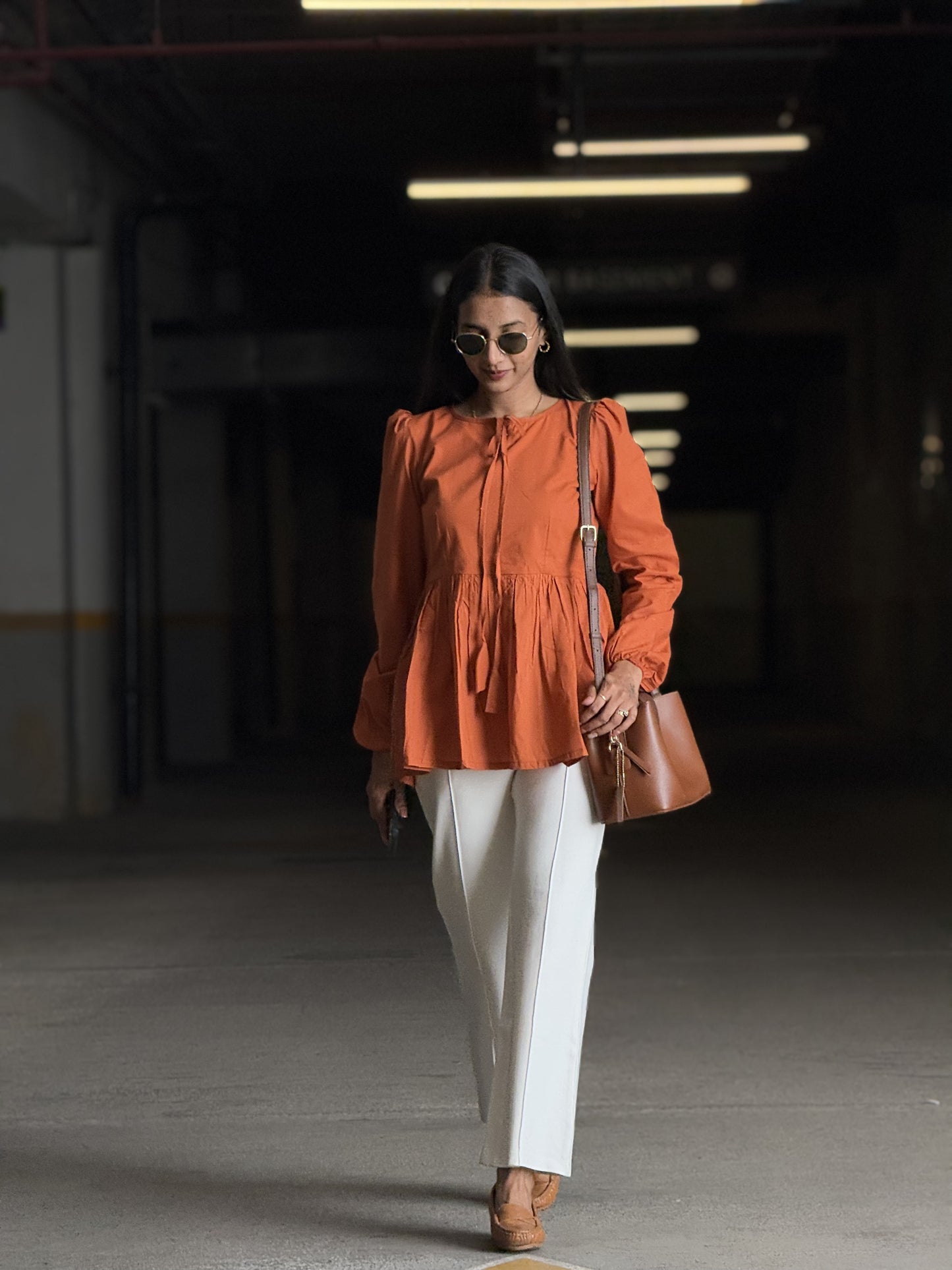 #MBA1870 Alizeh cotton top- Rust orange