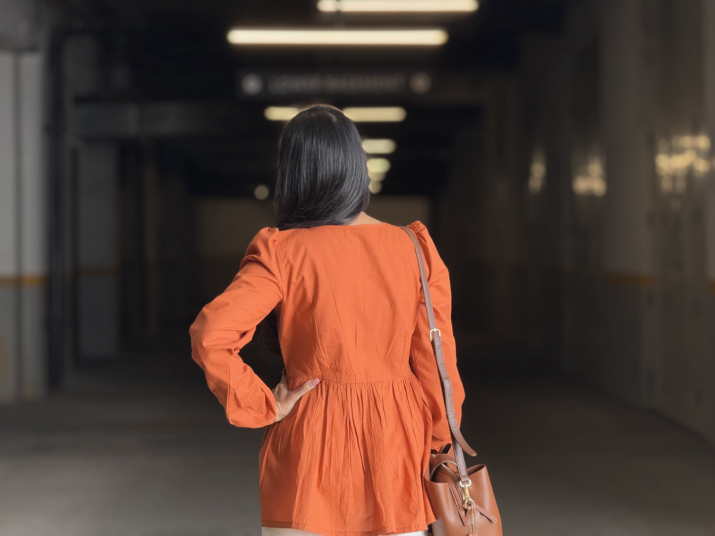 #MBA1870 Alizeh cotton top- Rust orange