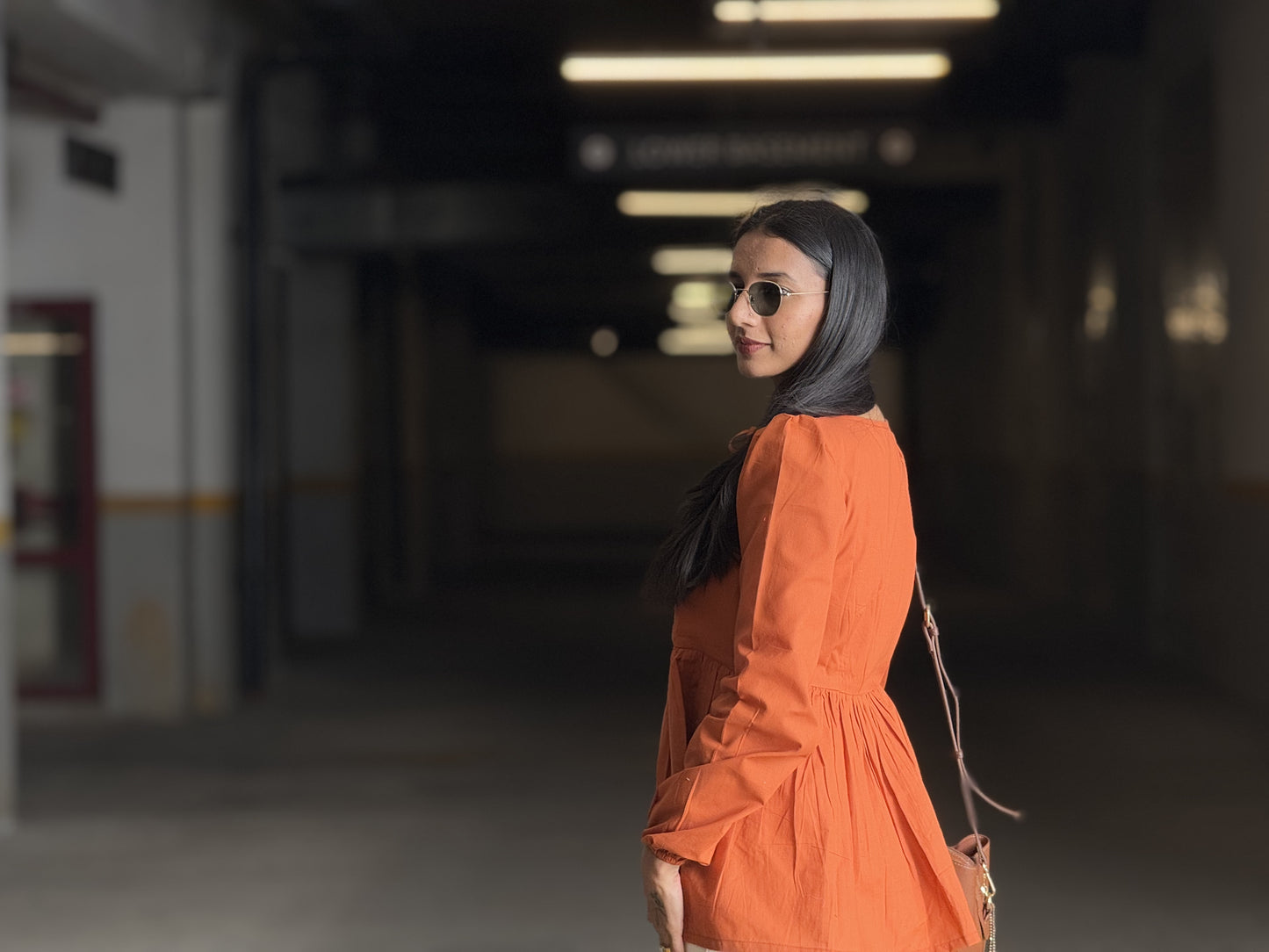 #MBA1870 Alizeh cotton top- Rust orange