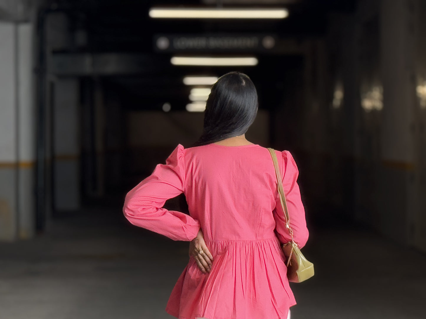 #MBA1869 Alizeh cotton top- Coral pink