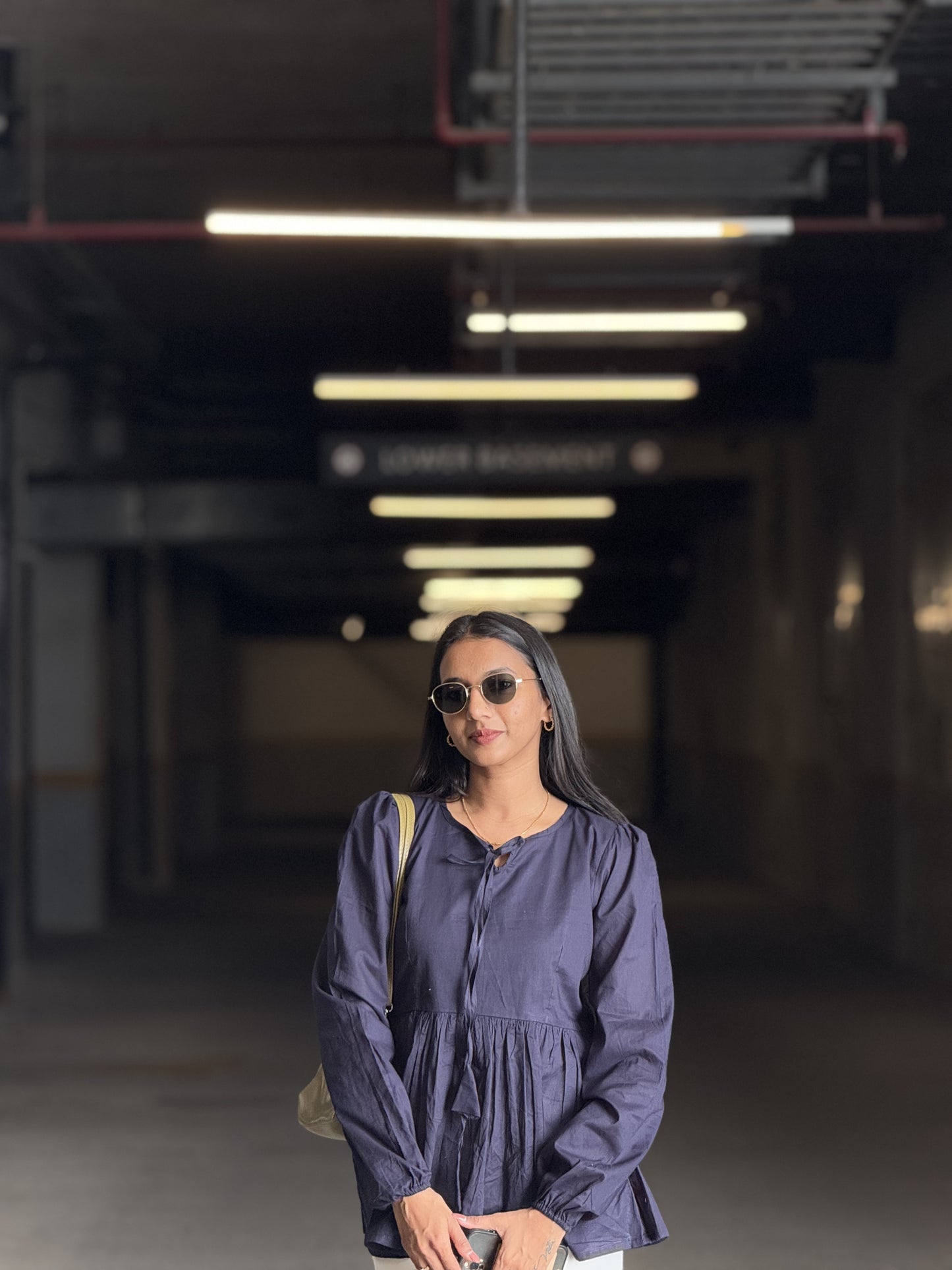 #MBA1868 Alizeh cotton top- Denim blue