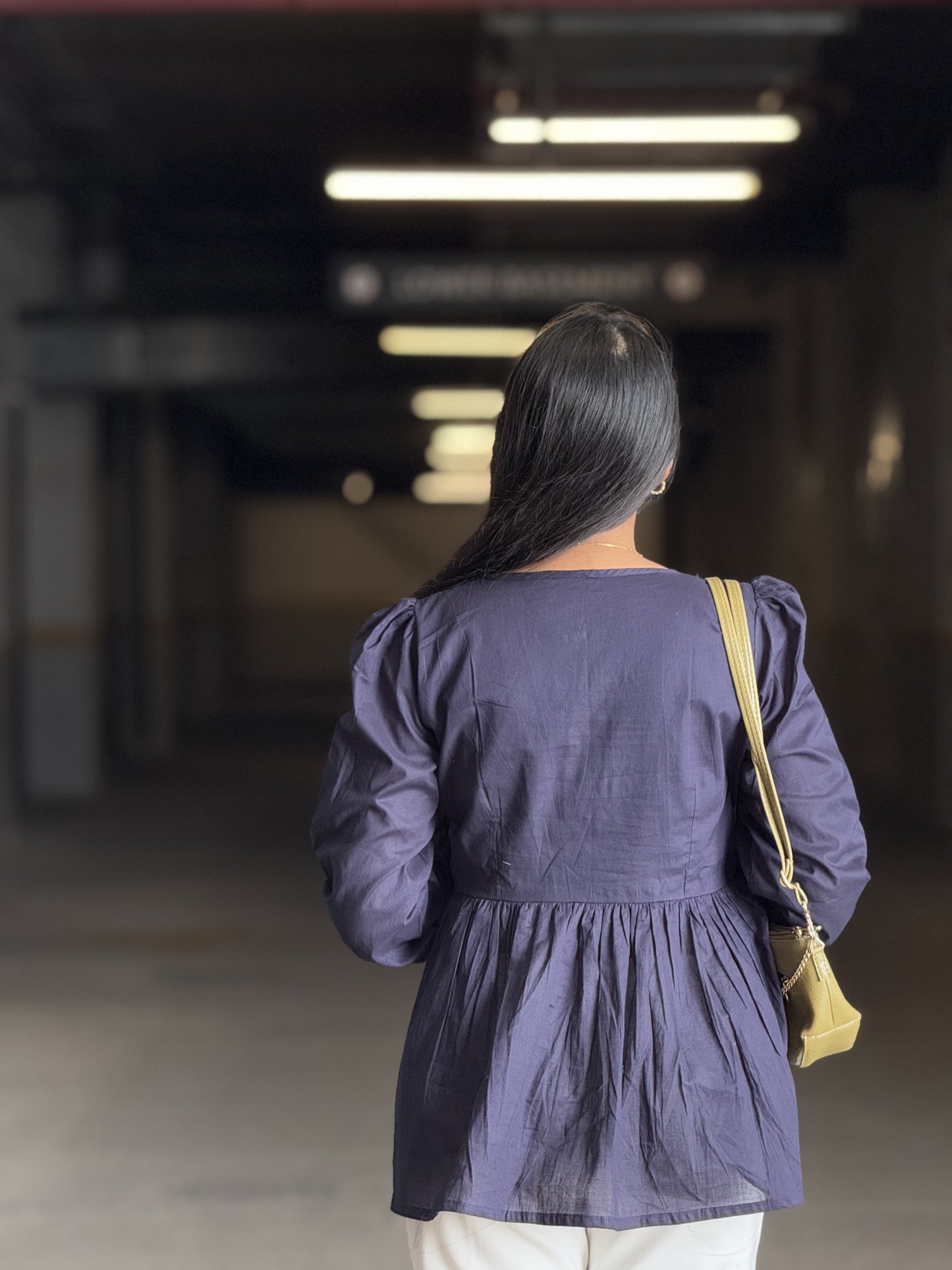 #MBA1868 Alizeh cotton top- Denim blue