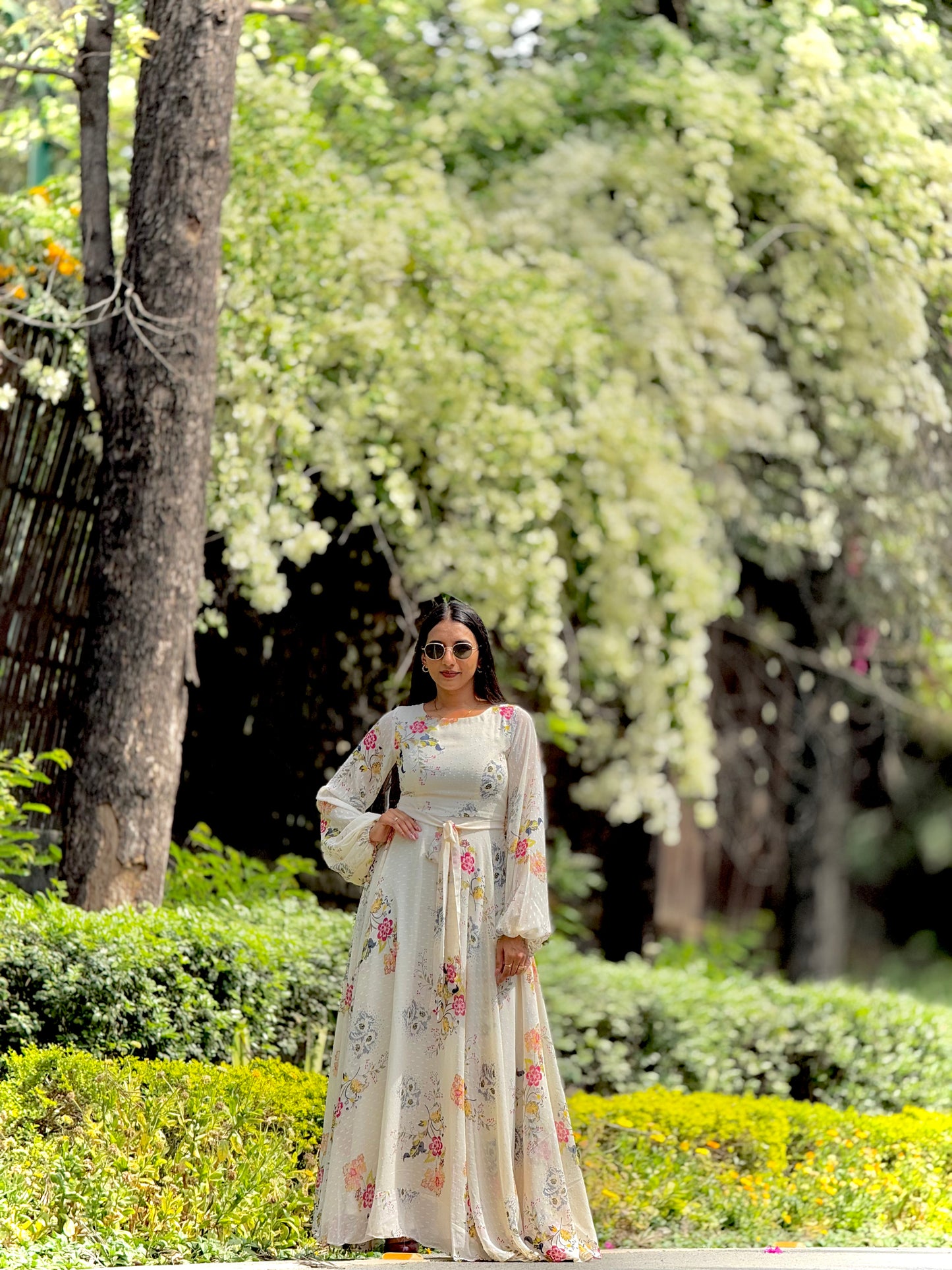 #MBA1879 Elsa white floral dress