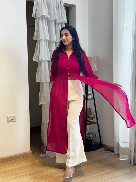 #MBA2015 A-line chic KurtI- Magenta pink