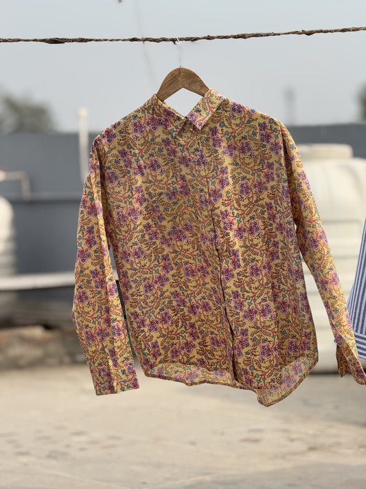 #MBA1886 Yellow Pure Cotton shirt