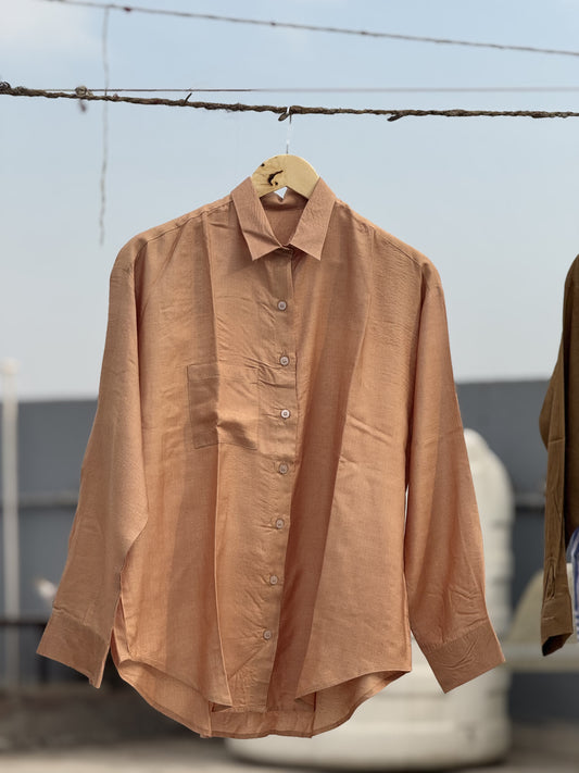 #MBA1894 Rose gold silk shirt