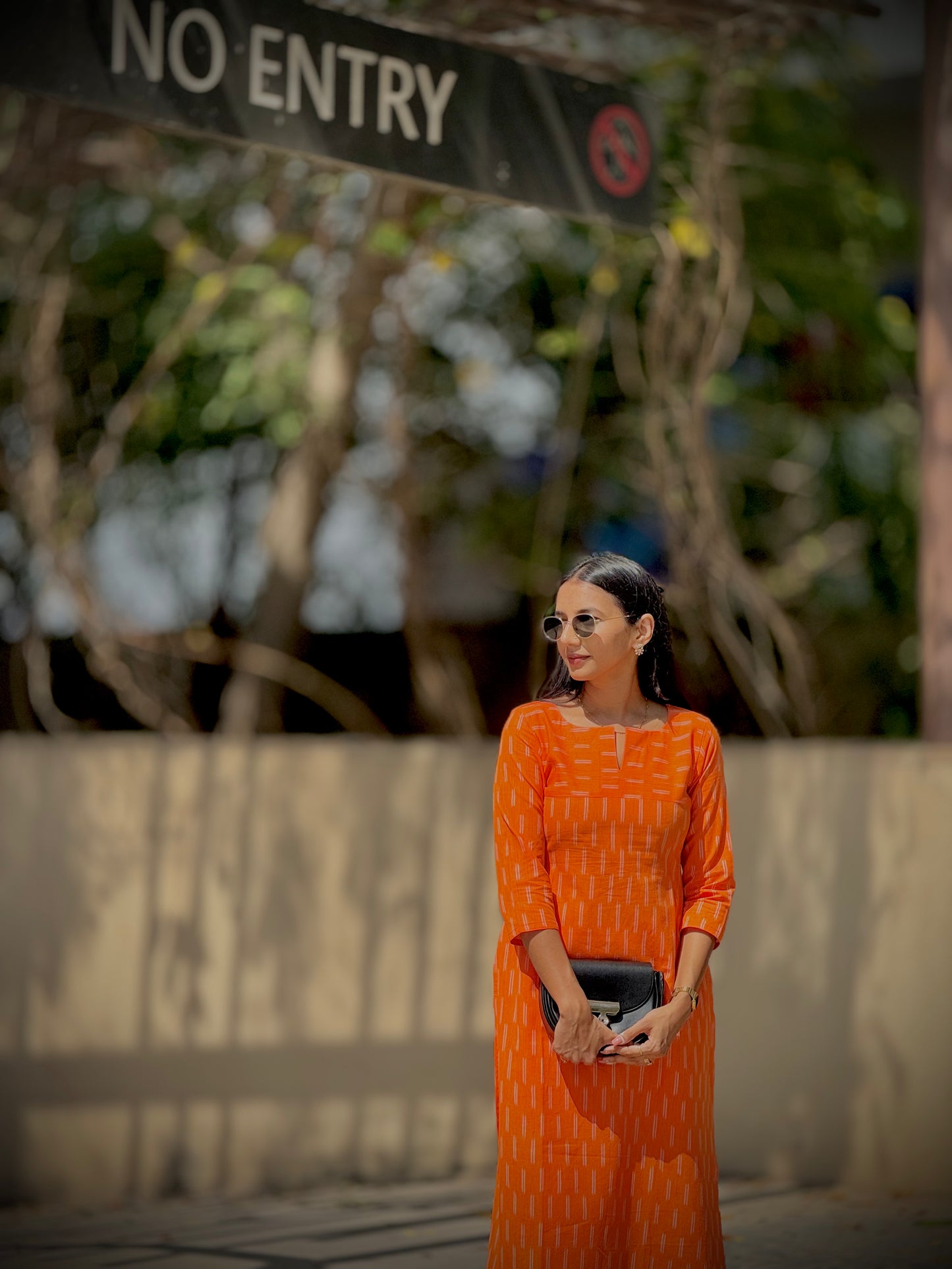 #MBA1860 Ikkat 2.0- orange kurta and pant