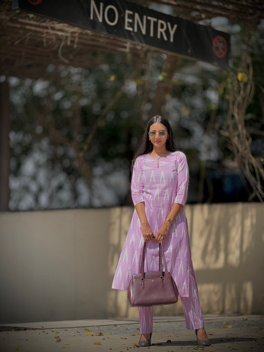 #MBA1858 Ikkat 2.0- Lavender kurta and pant