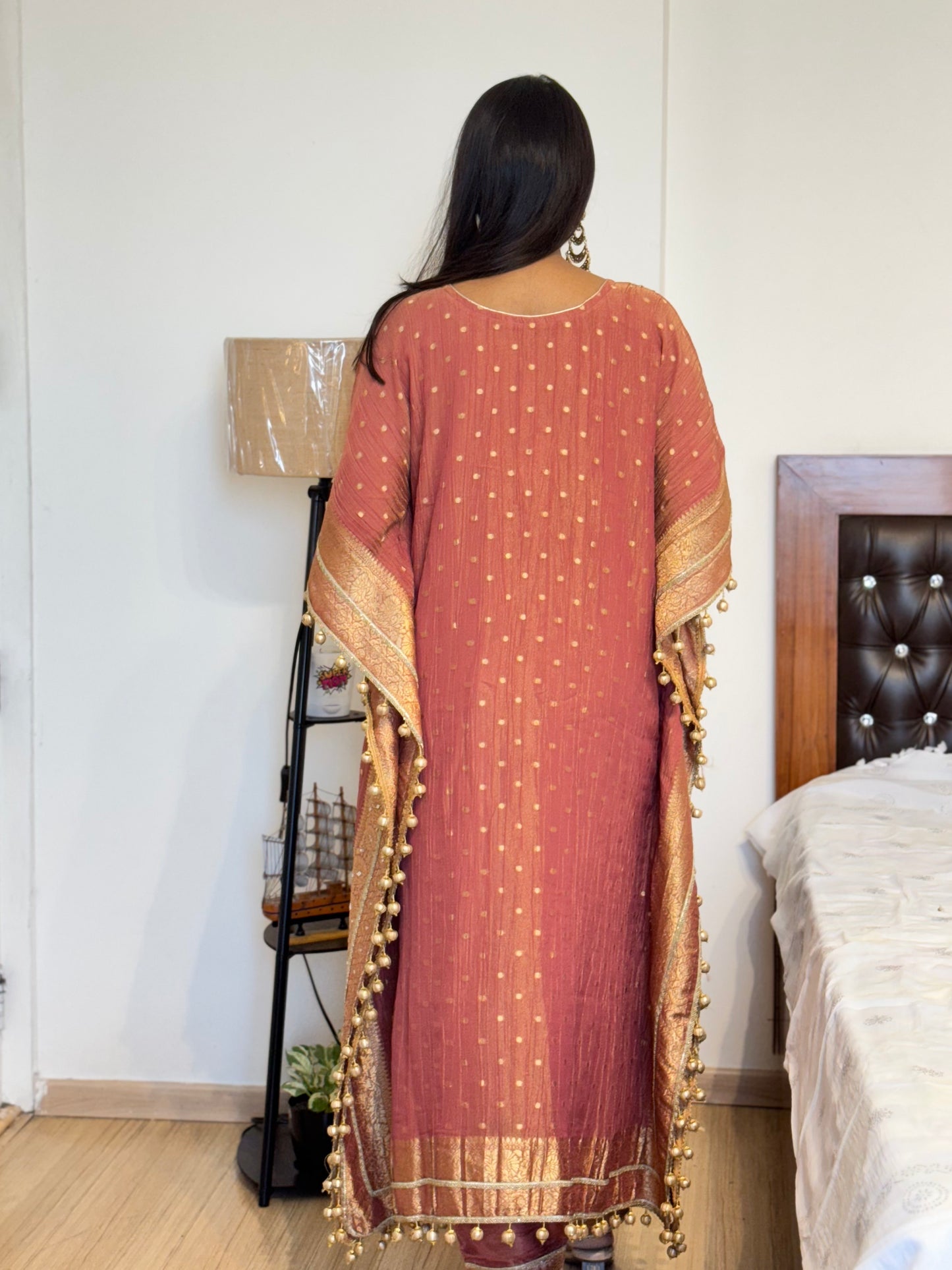 #MBA2018 Mirror kaftan set- peach