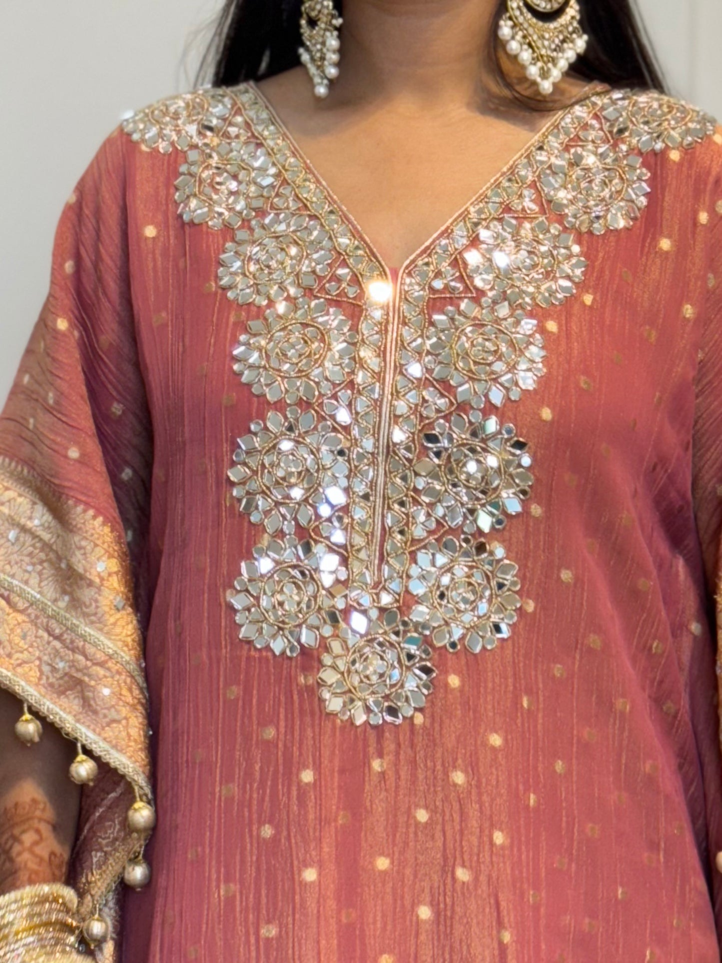 #MBA2018 Mirror kaftan set- peach