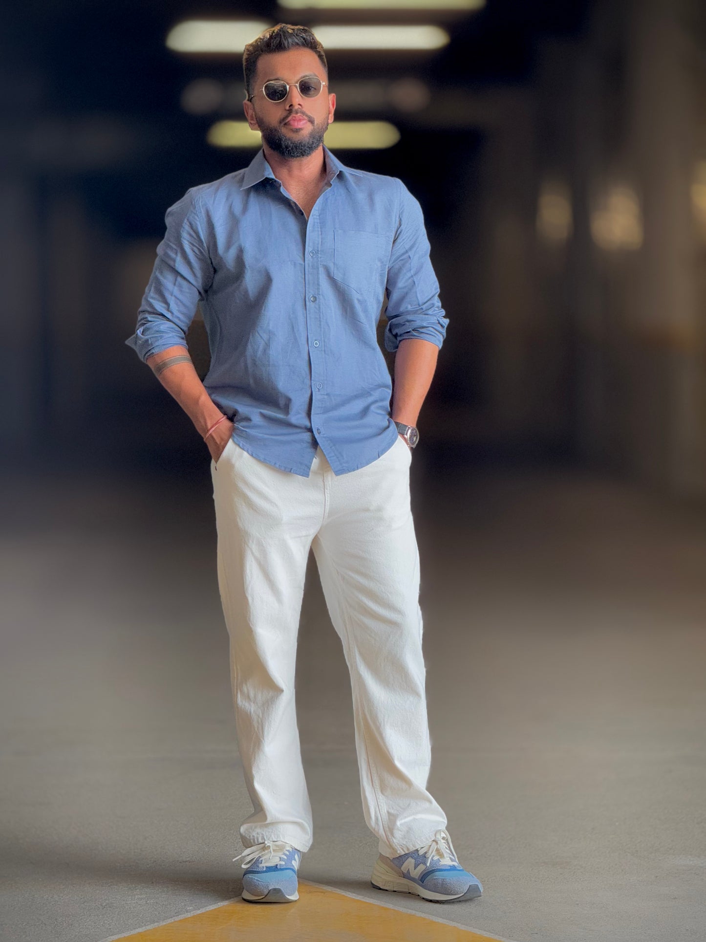 #MBA1897 Men's Pure Linen shirt- Ink grey