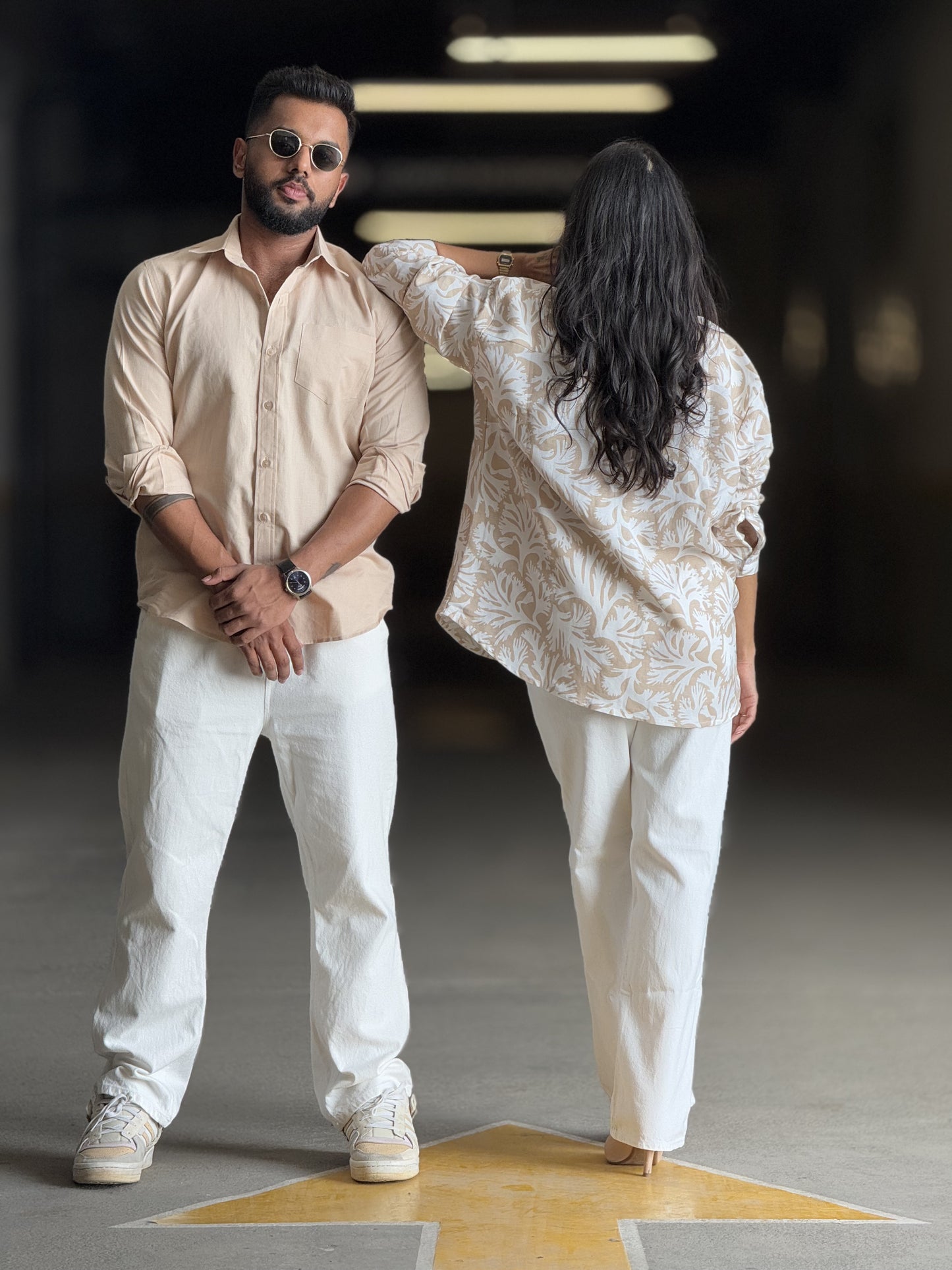 #MBA1901 Men's Pure Linen shirt- Warm ivory