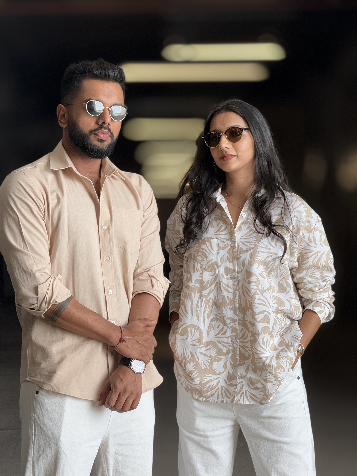 #MBA1902 Baggy linen shirt- Warm ivory