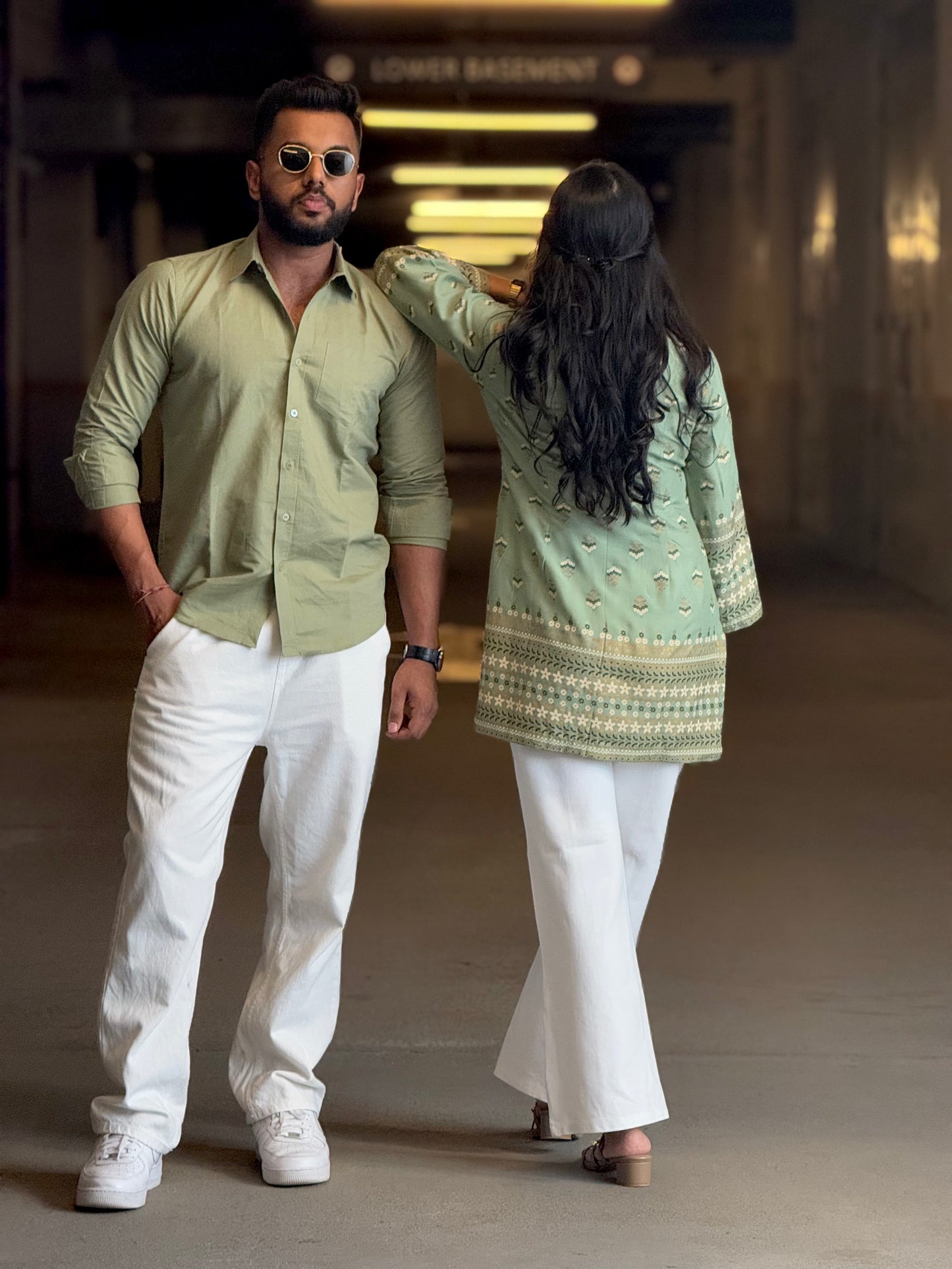 #MBA1905 Men's Pure Linen shirt-Pistachio