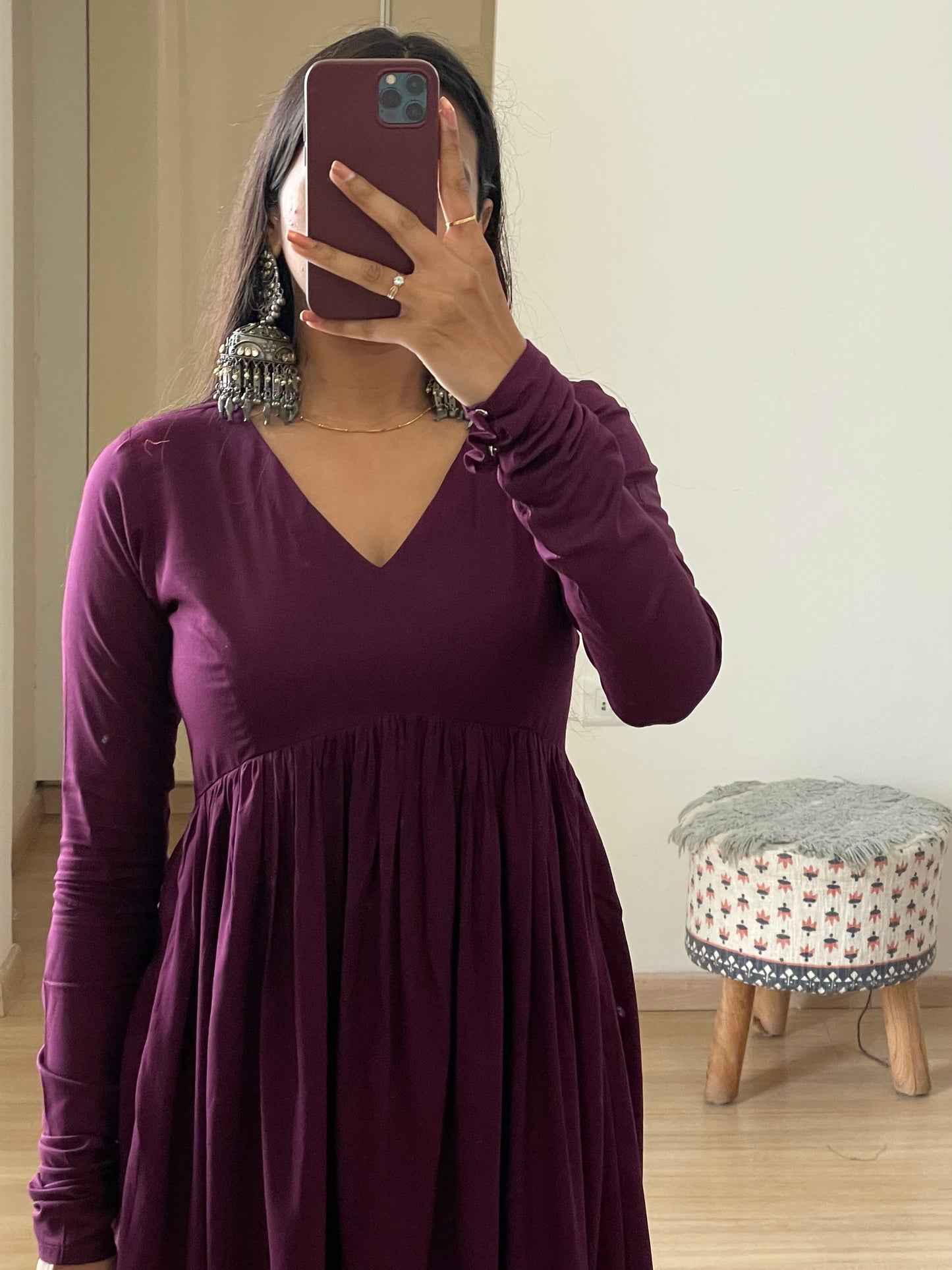 #MBA2060 Ruhaniyat kurta pant - Dark wine