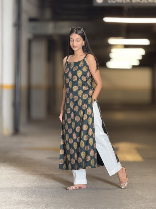 #MBA1934 Nazm Collection- Bottle green ( Strappy)