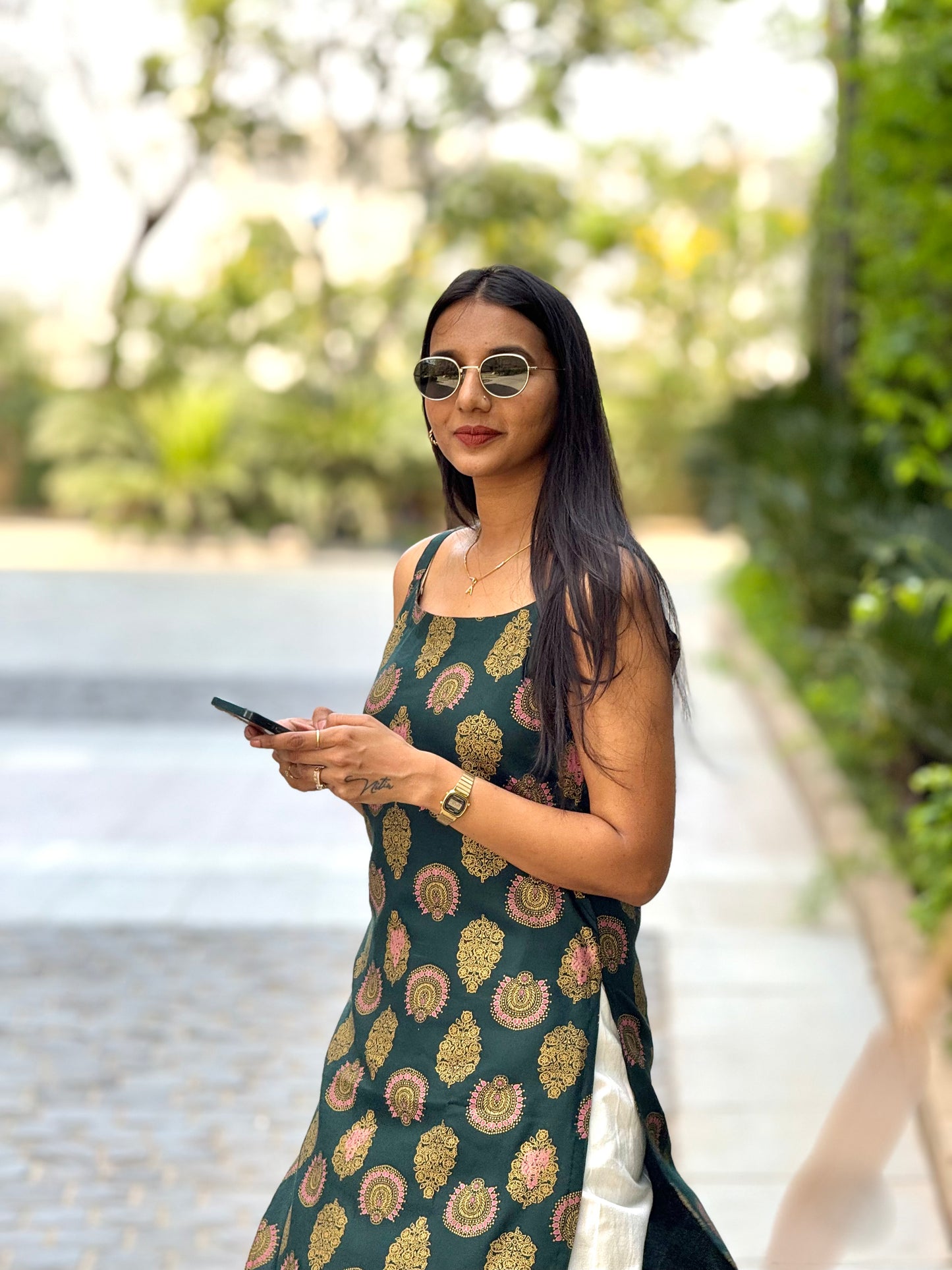 #MBA1934 Nazm Collection- Bottle green ( Strappy)