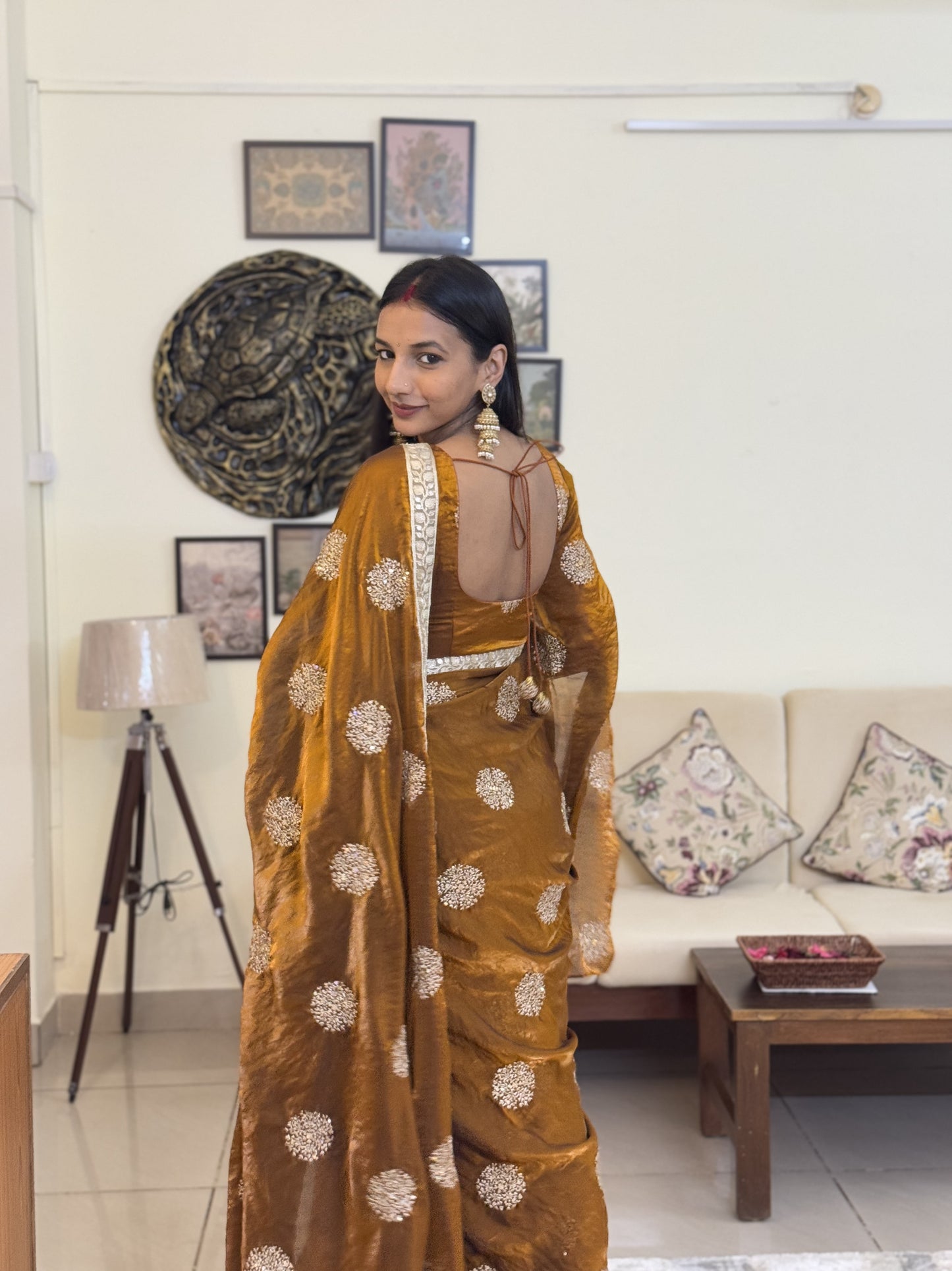 MBA2045 Bronze love 1 min saree and blouse