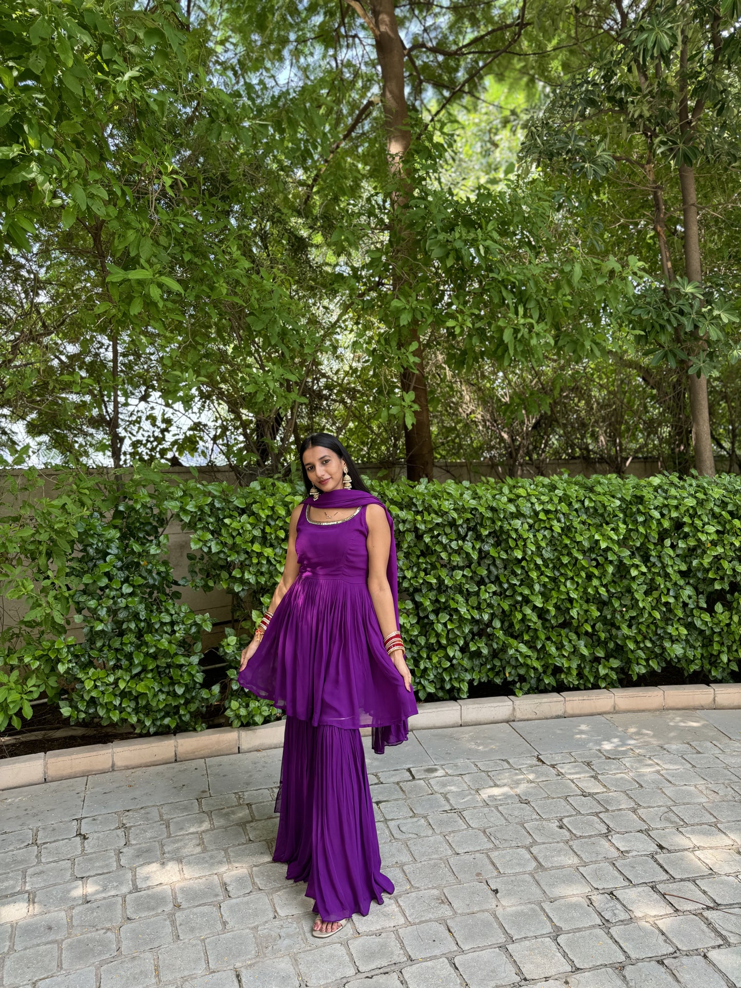 #MBA2005 Pure georgette gharara set- Purple