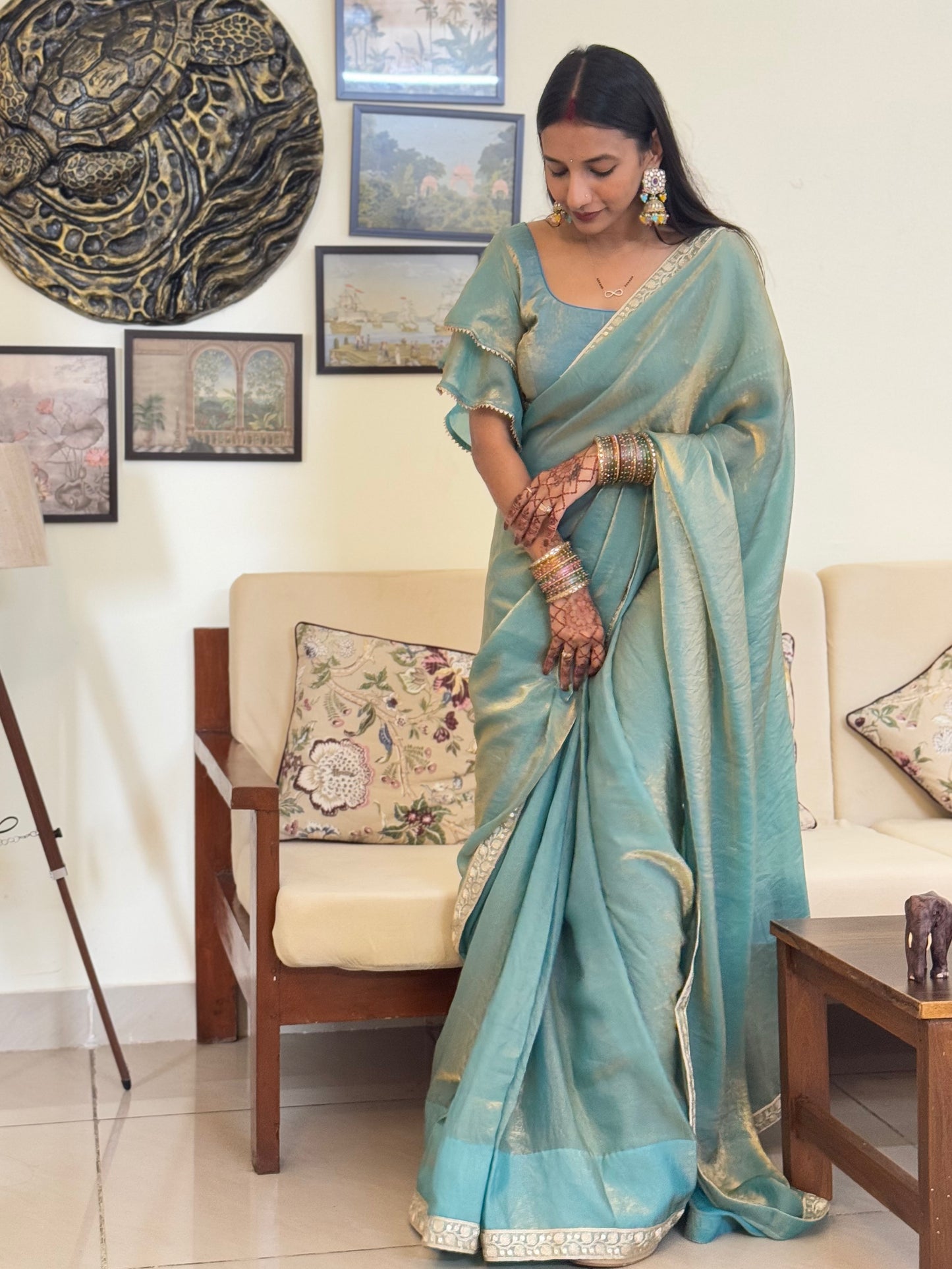 MBA2042 Mastaani Blue 1 min saree and blouse