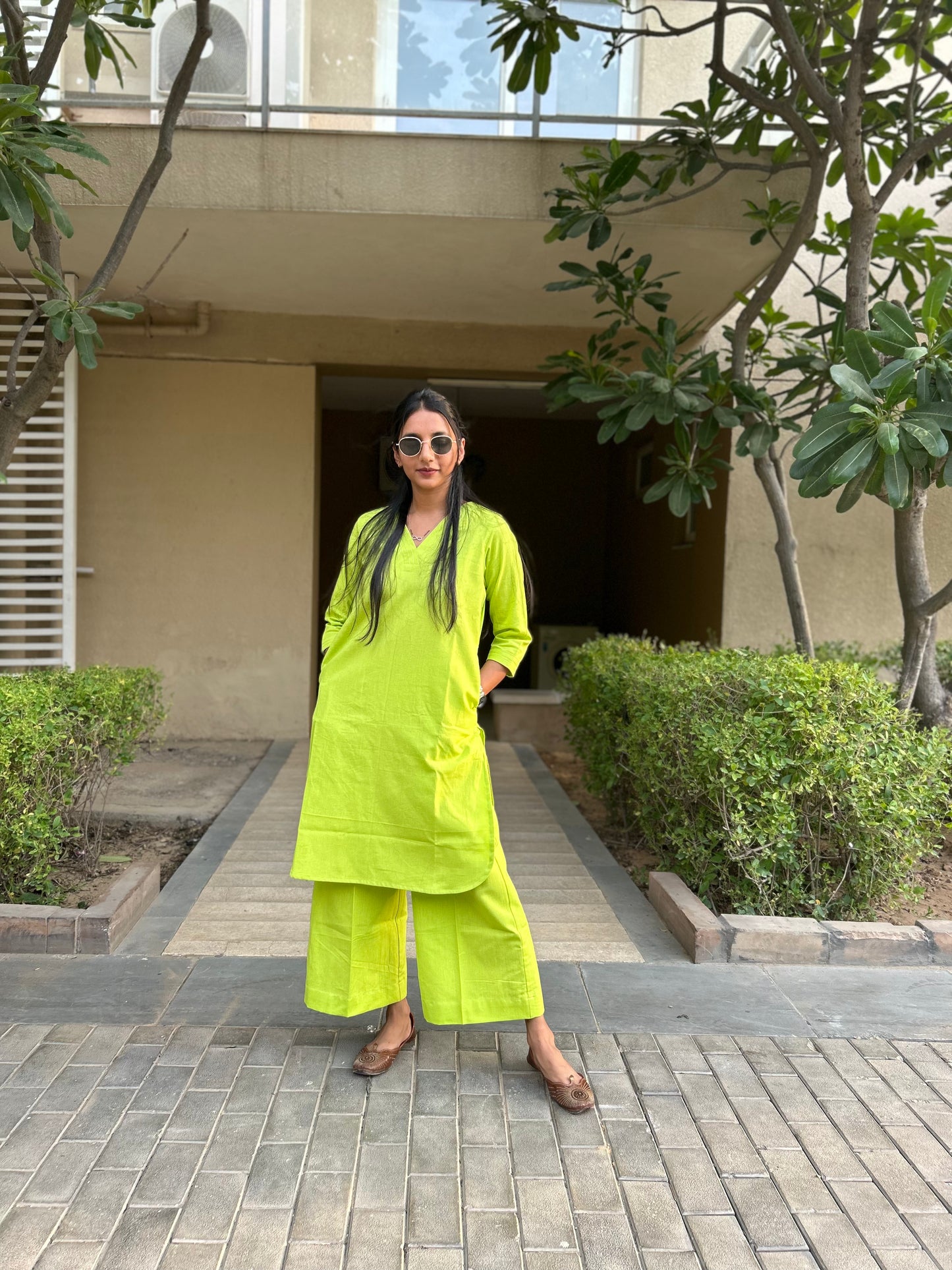 #MBA1668 Cotton flex coord set- Green