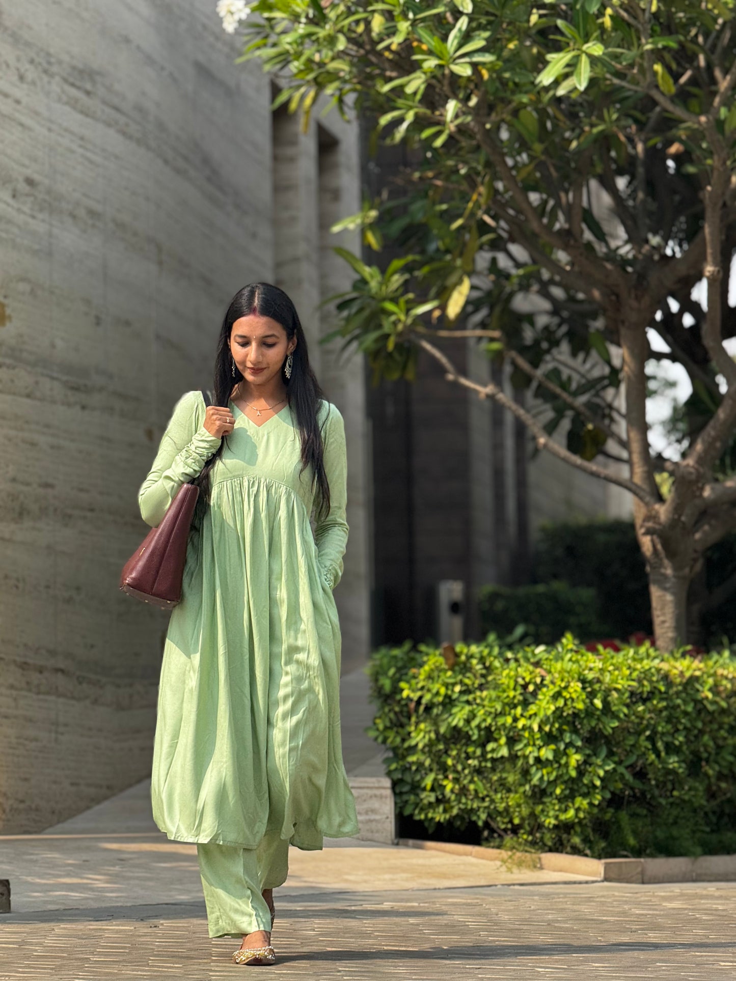 #MBA1959 Ruhaniyat kurta pant with dupatta- Pistachio