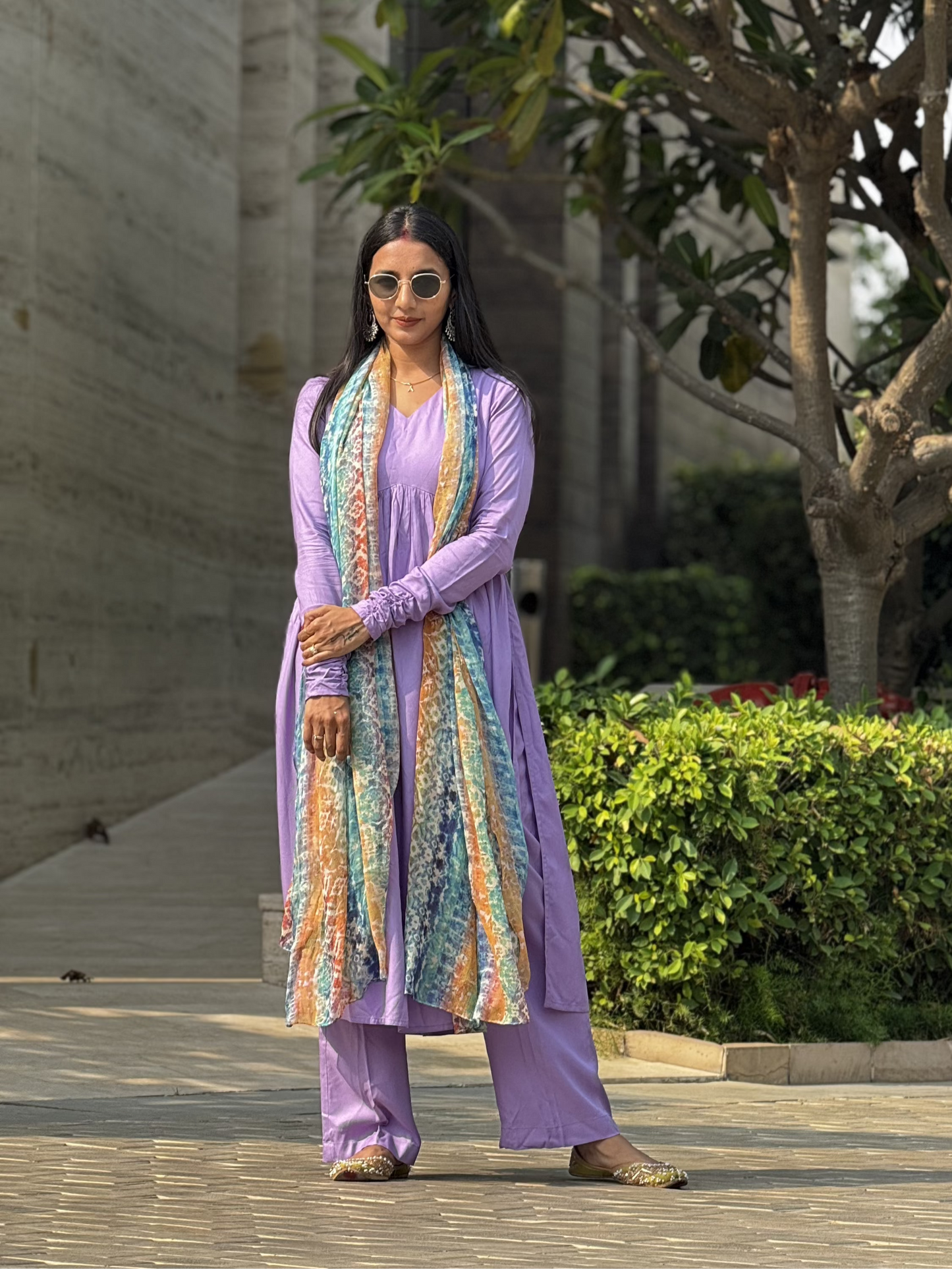 #MBA1958 Ruhaniyat kurta pant with dupatta- Lavender