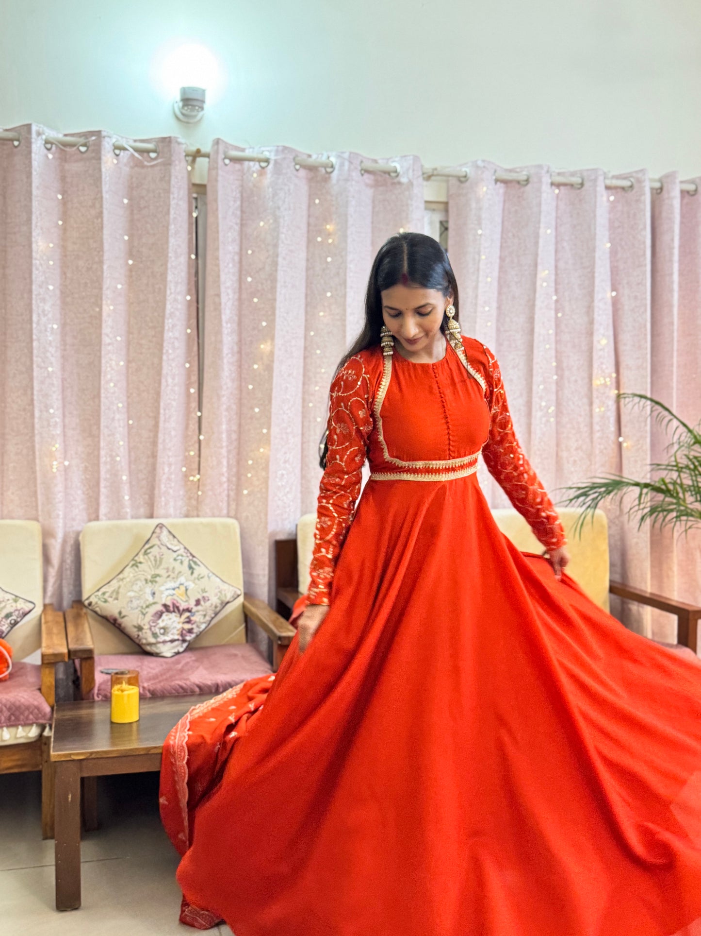 #MBA2055 Kashvi anarkali and dupatta- orange