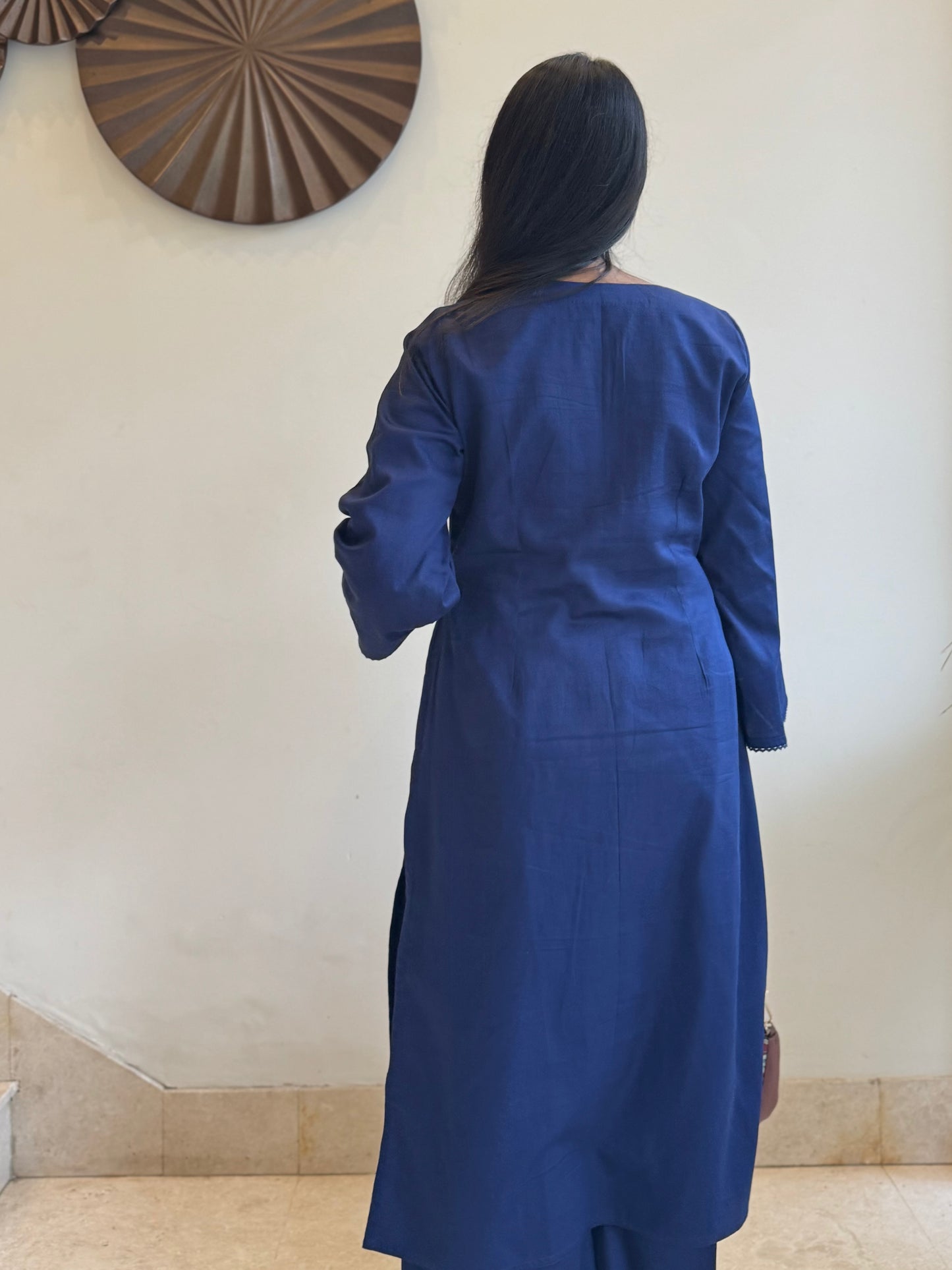 #MBA1805 Rozana Kurta pant set- Navy blue