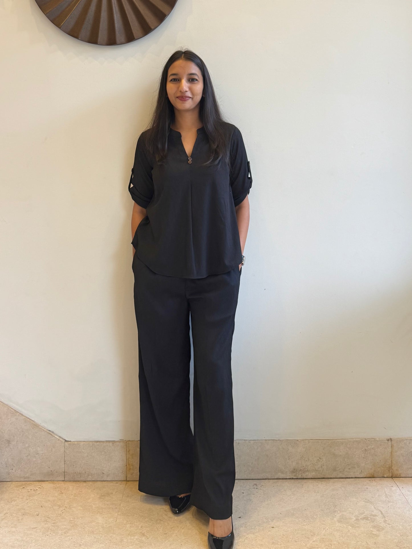 #MBA1810 Casual coord set- Black