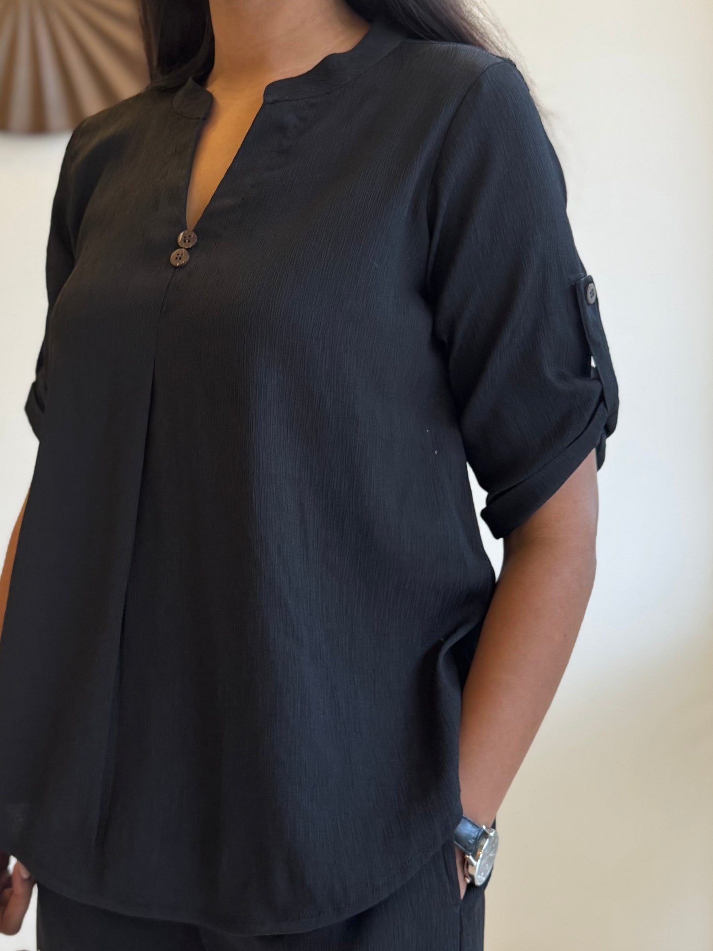 #MBA1810 Casual coord set- Black