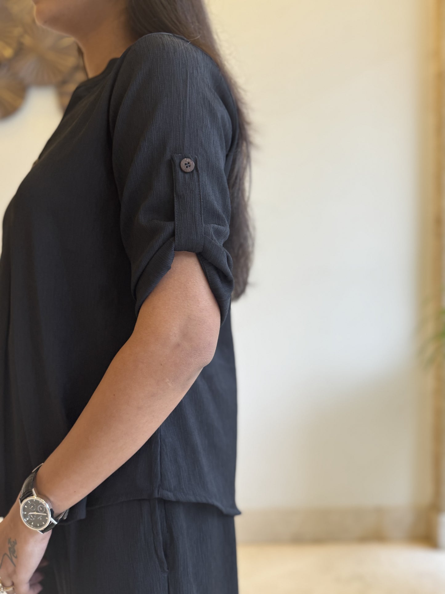 #MBA1810 Casual coord set- Black