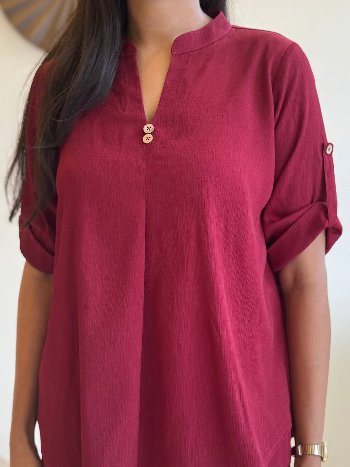 #MBA1812 Casual coord set- Maroon